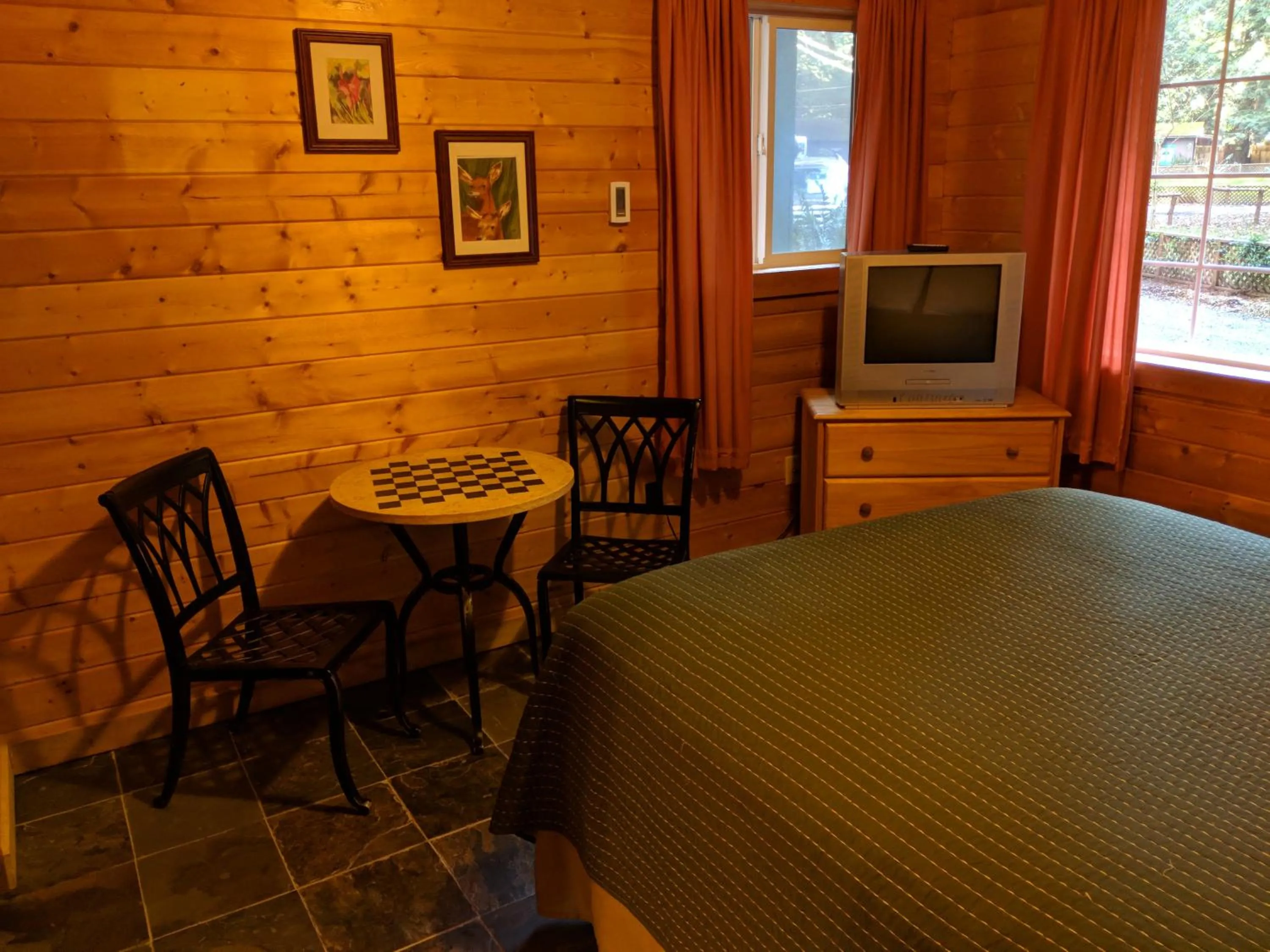Seating area in Emerald Forest Cabins
