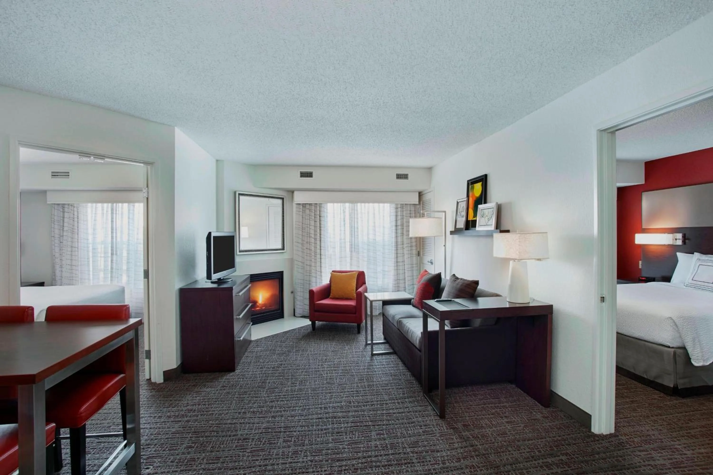 Living room, Bed in Residence Inn Detroit / Auburn Hills
