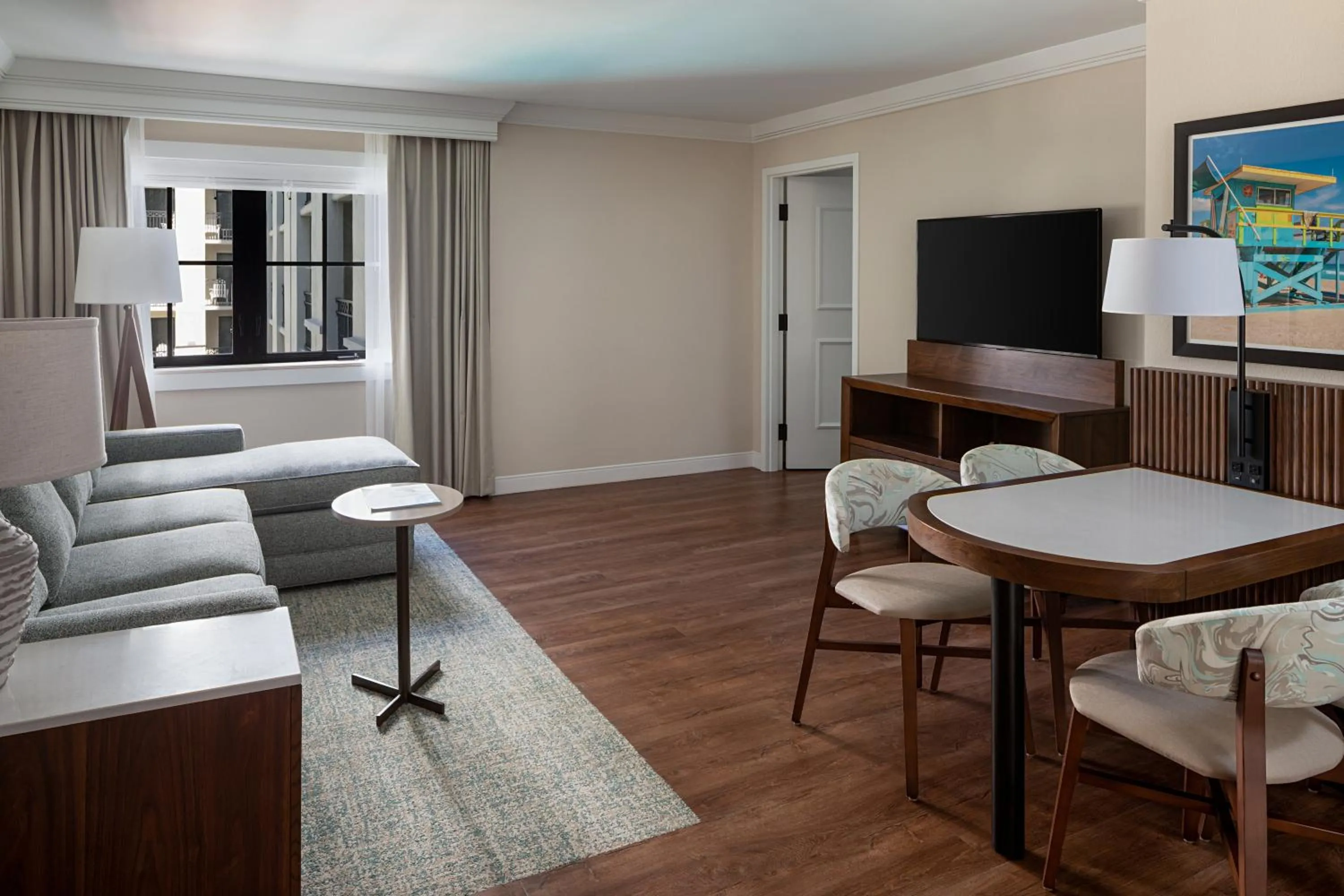 Living room in The Atlantic Suites on the Ave