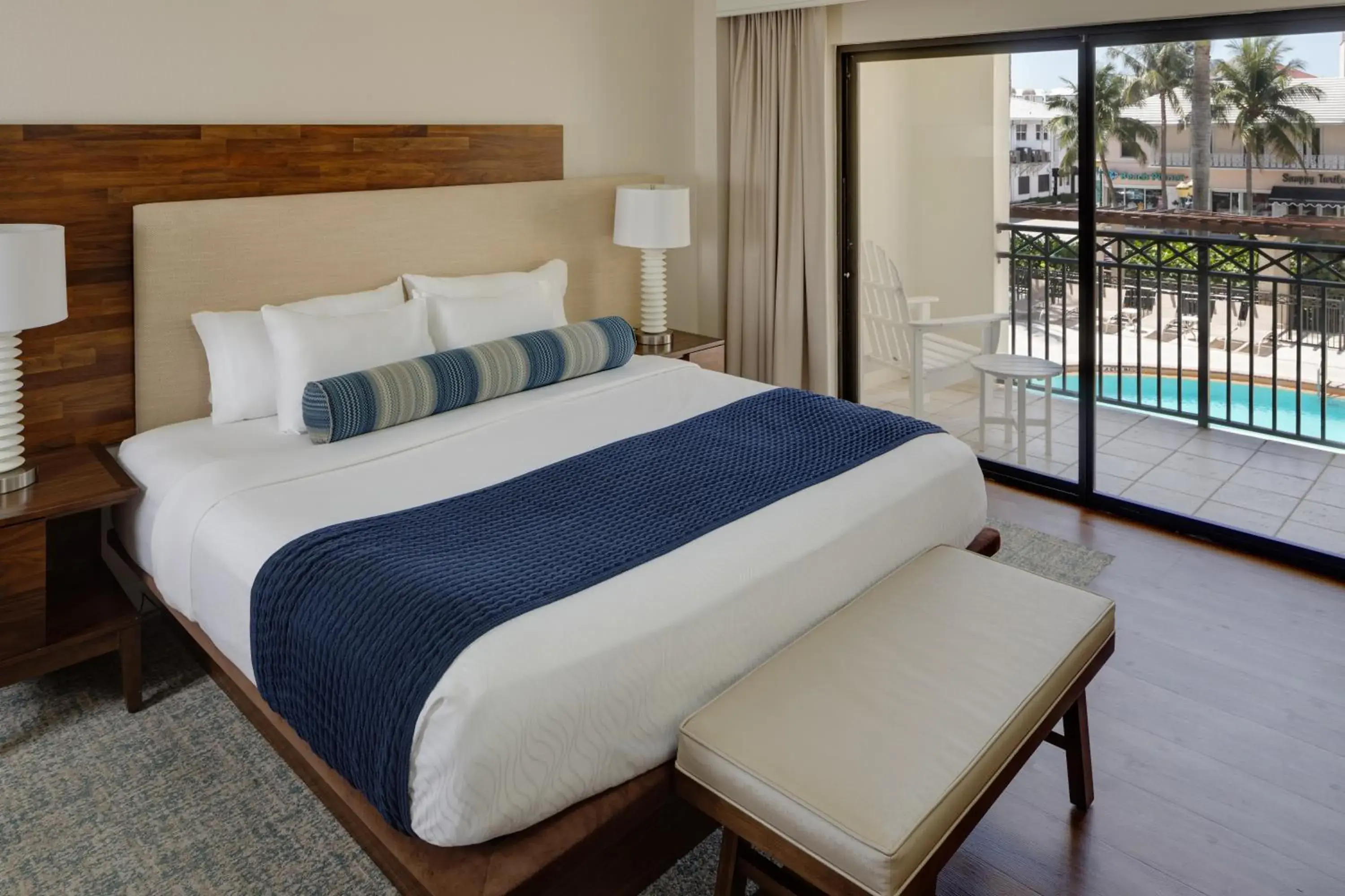 Mobility Accessible One Bedroom King Suite - Pool View in The Atlantic Suites on the Ave Mobility Accessible One Bedroom King Suite - Pool View in The Atlantic Suites on the Ave