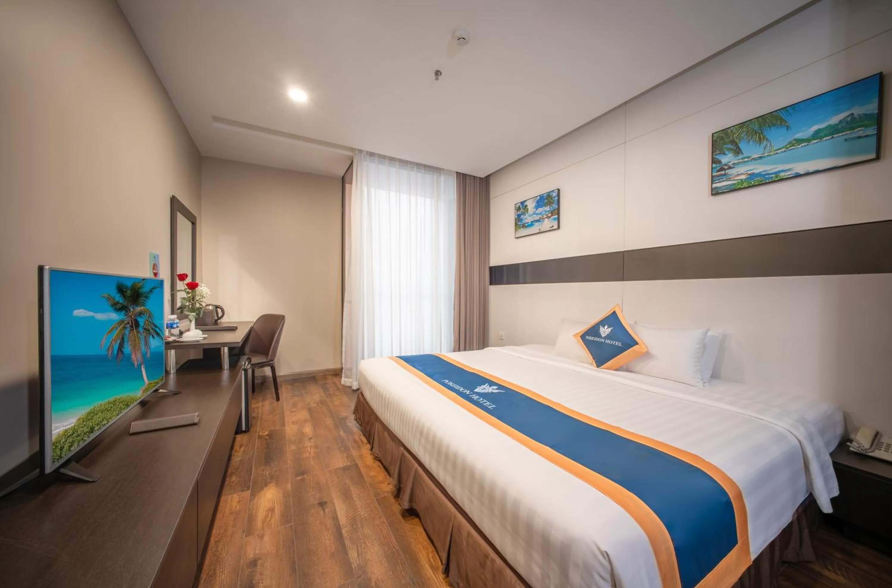 View (from property/room), Bed in Poseidon Nha Trang Hotel