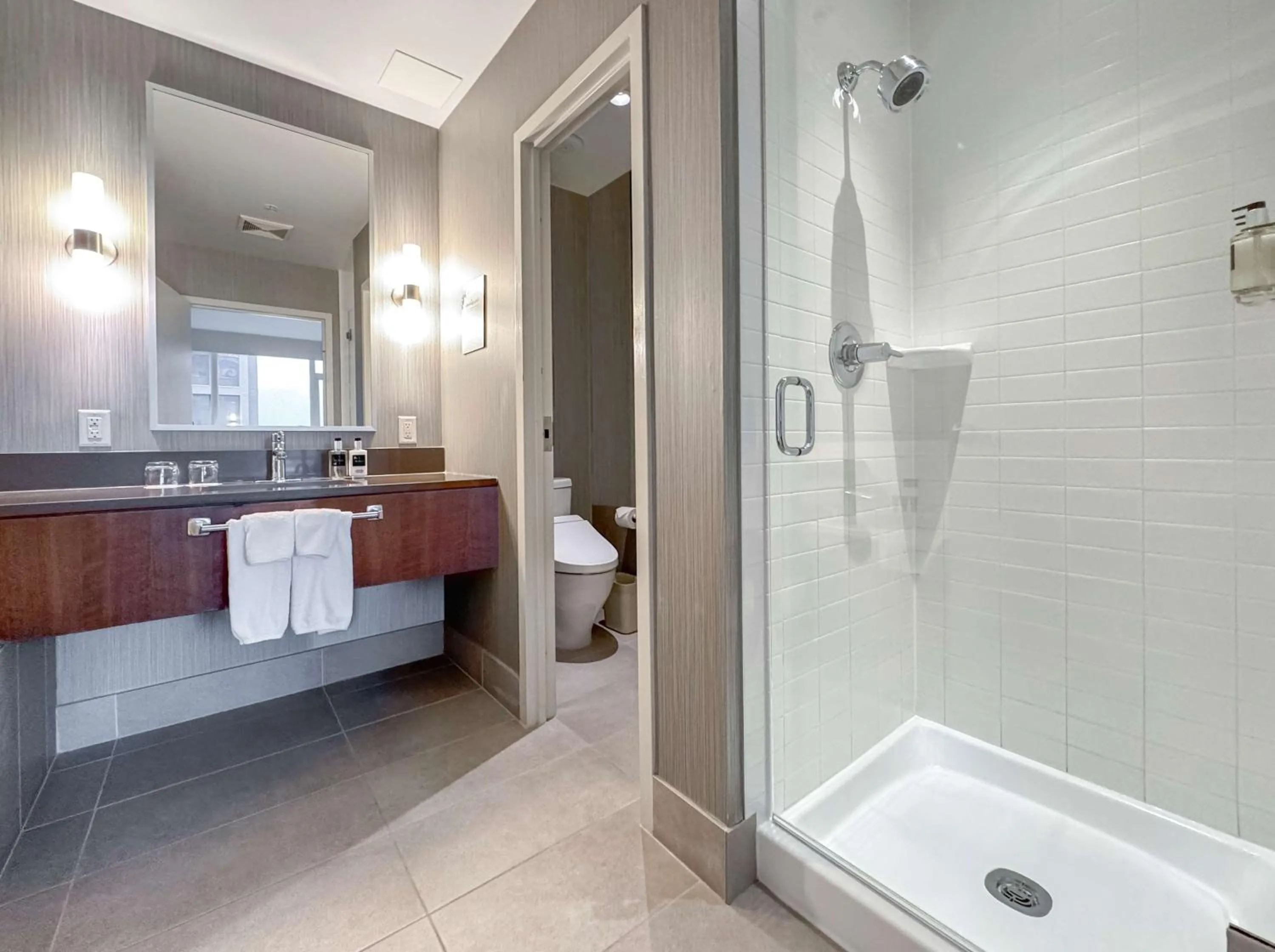 Bathroom in Coast Coal Harbour Vancouver Hotel by APA