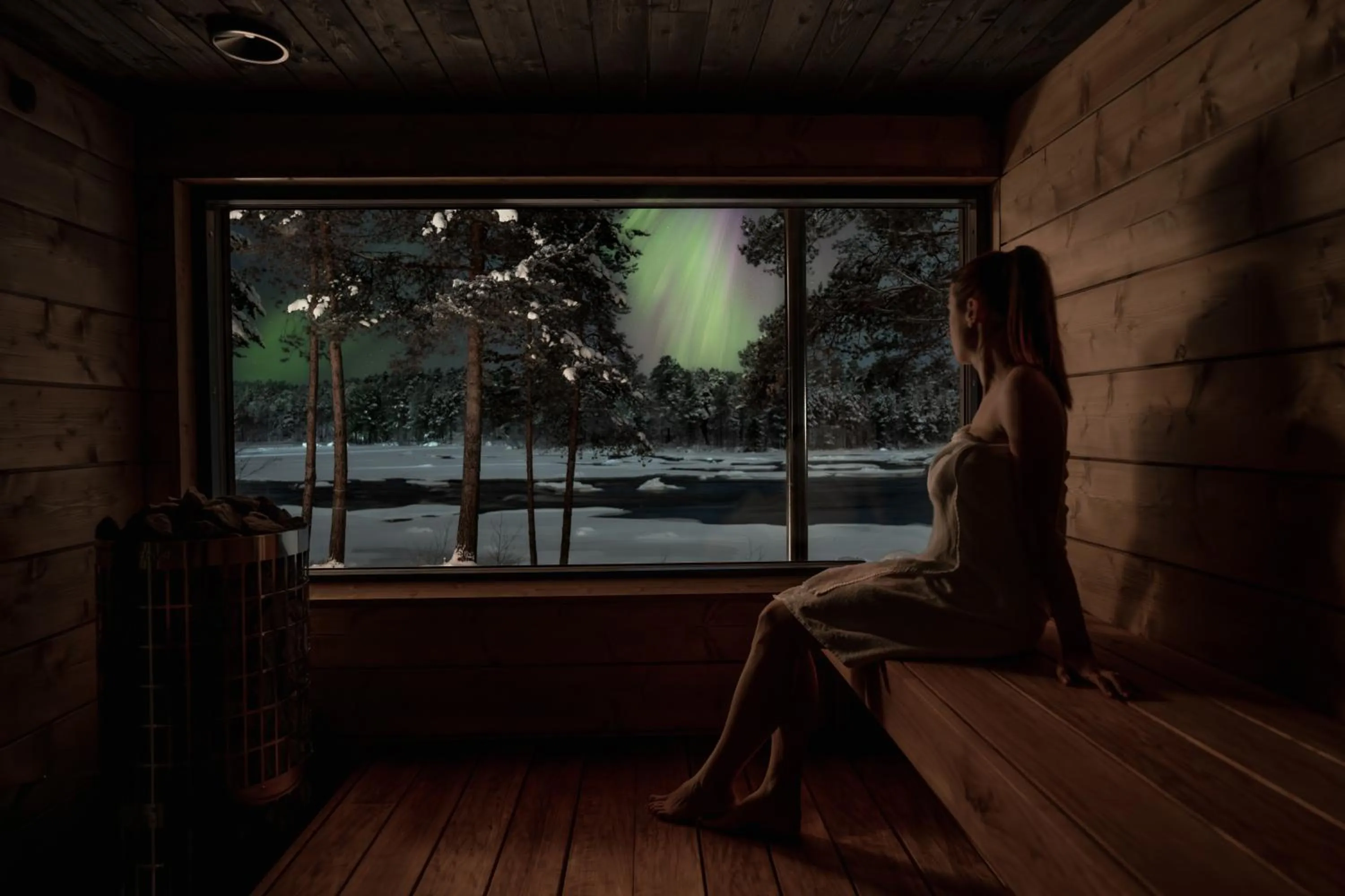 Sauna in Wilderness Hotel Juutua