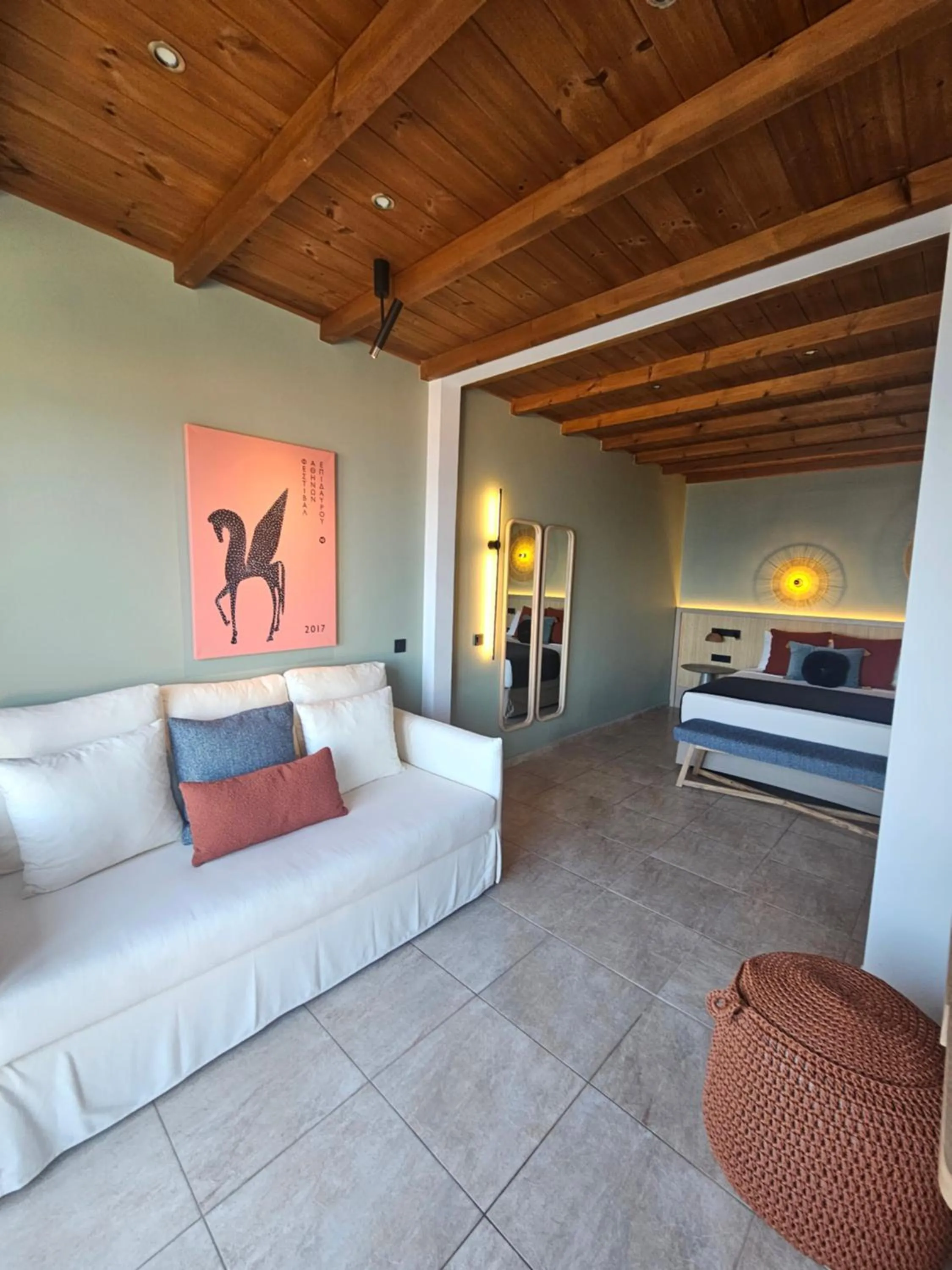 Bed in Yialasi Hotel