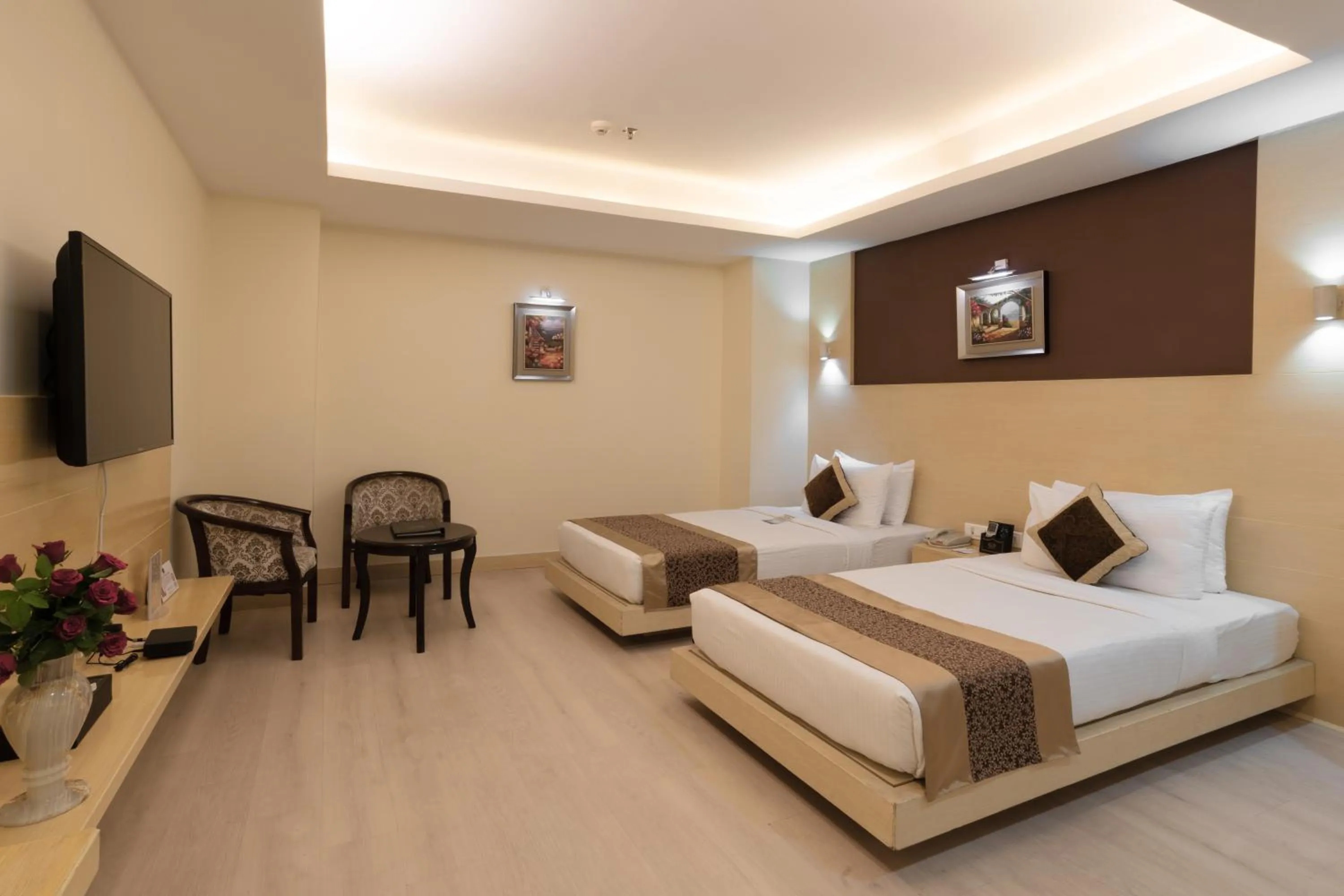 Bed in Hotel Patliputra Continental