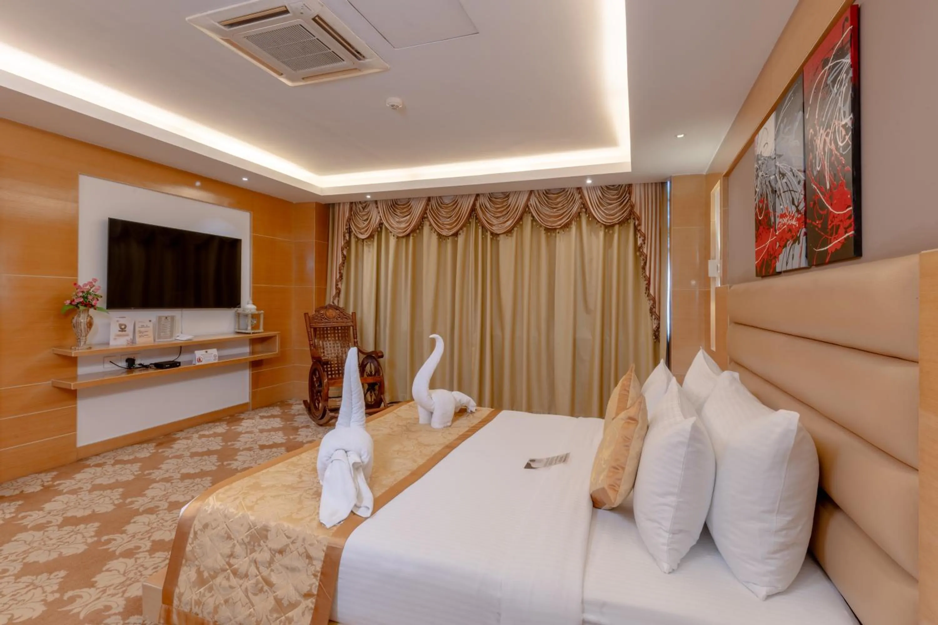 Bed in Hotel Patliputra Continental