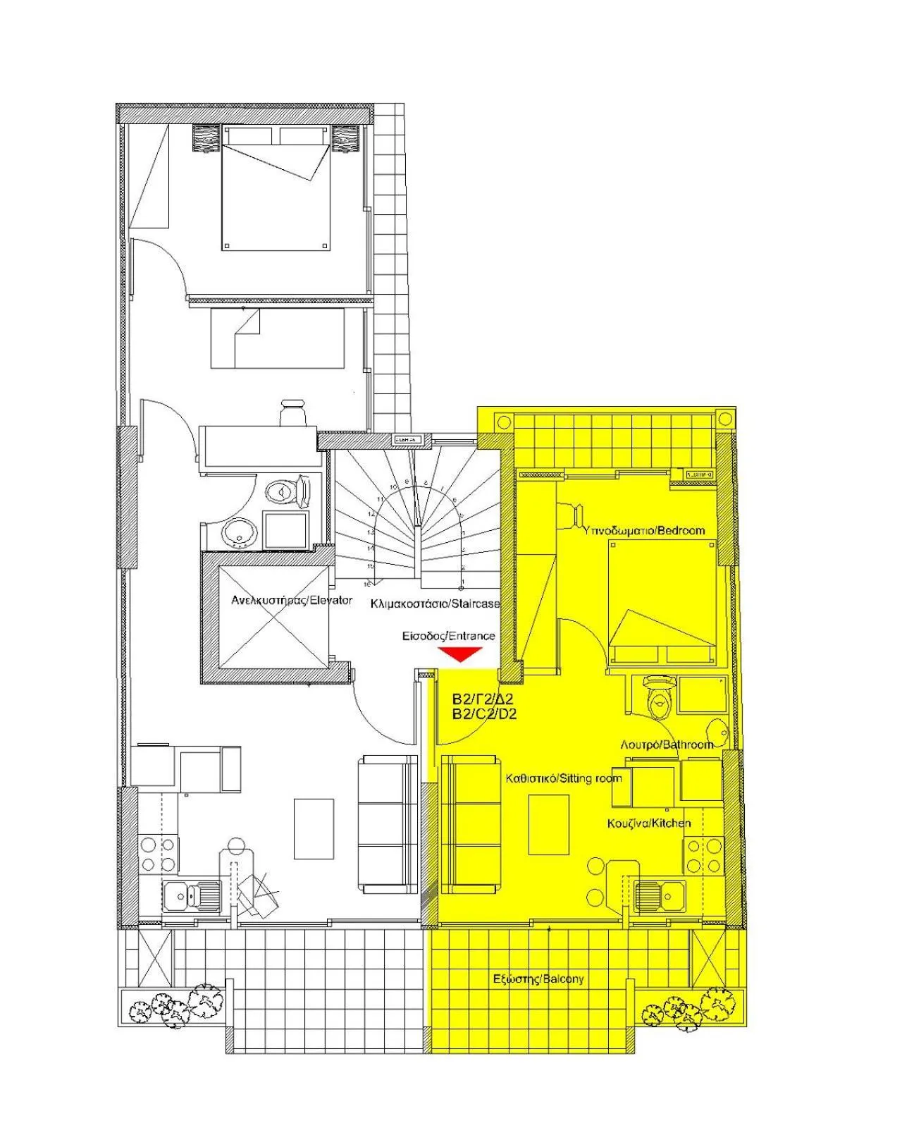 Floor plan in Elvita Apartments
