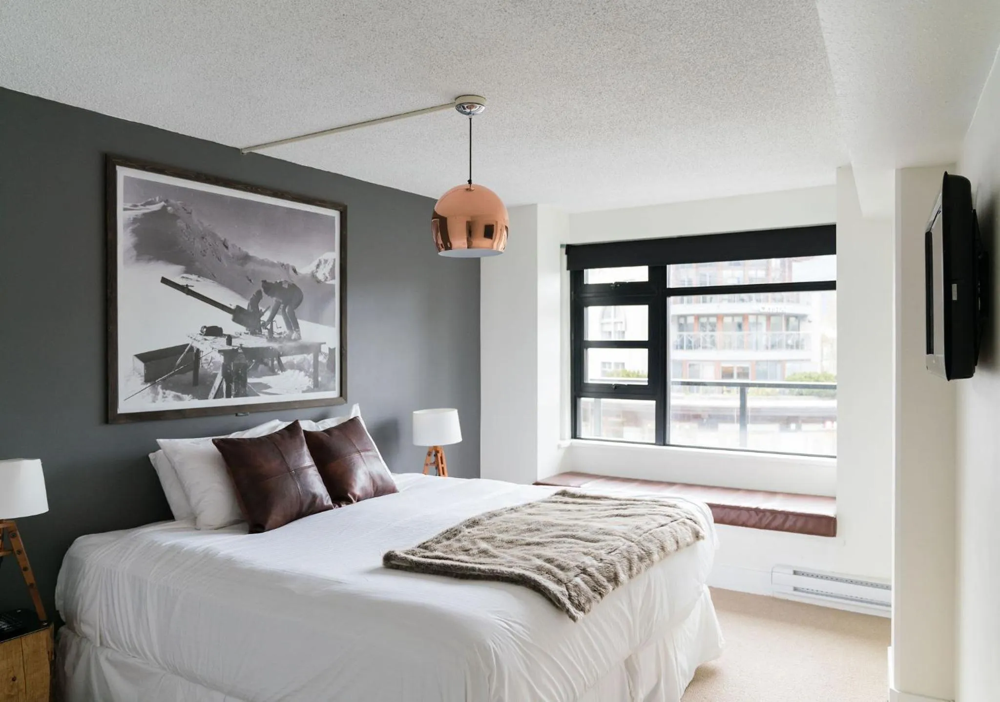 Bed in Gibbons Life Accommodations