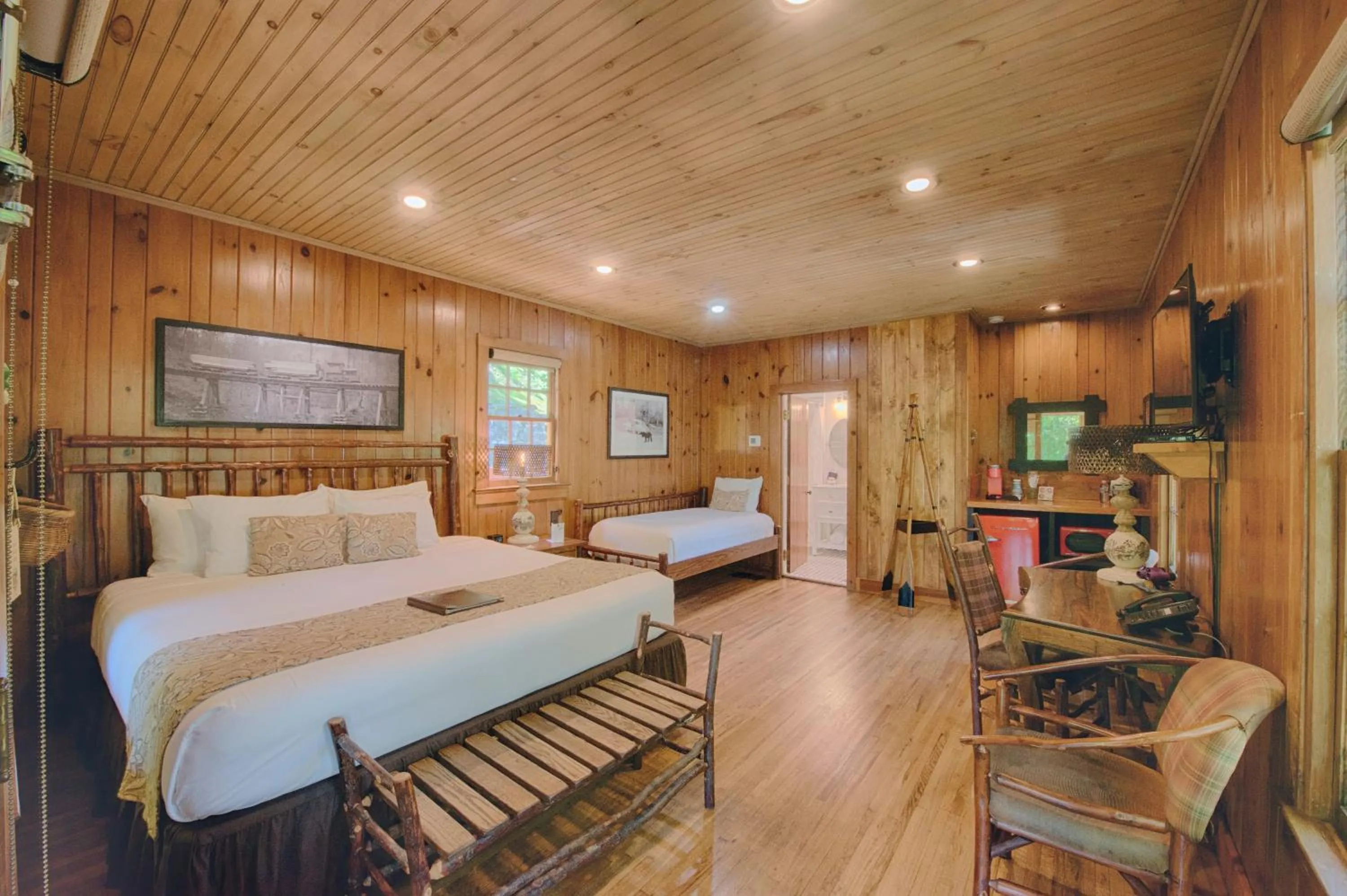 Bed in Historic Tapoco Lodge Resort