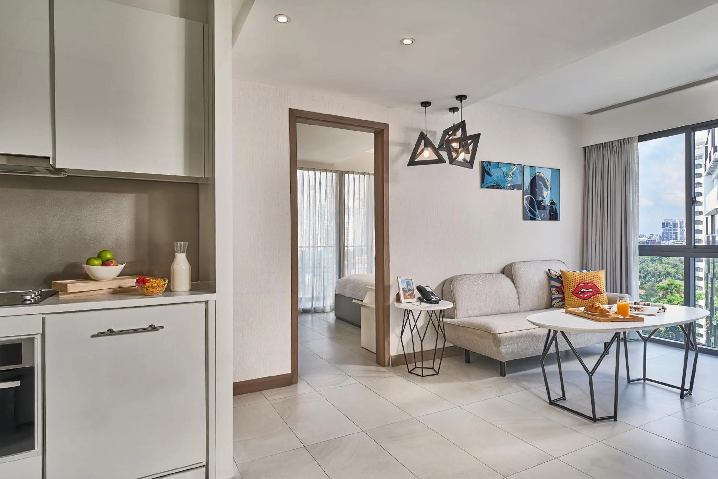 Kitchen or kitchenette in Oakwood Studios Singapore