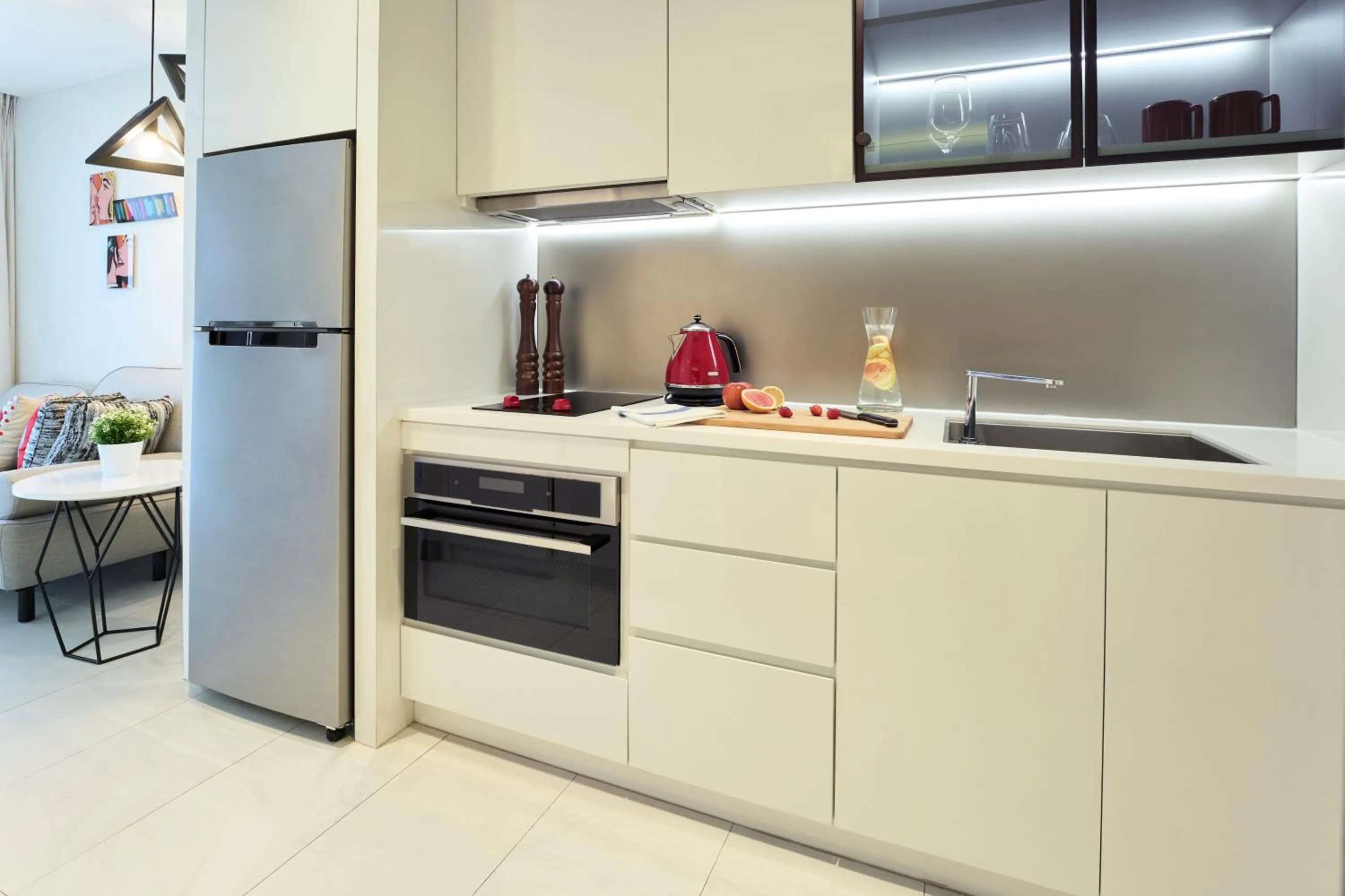 kitchen in Oakwood Studios Singapore