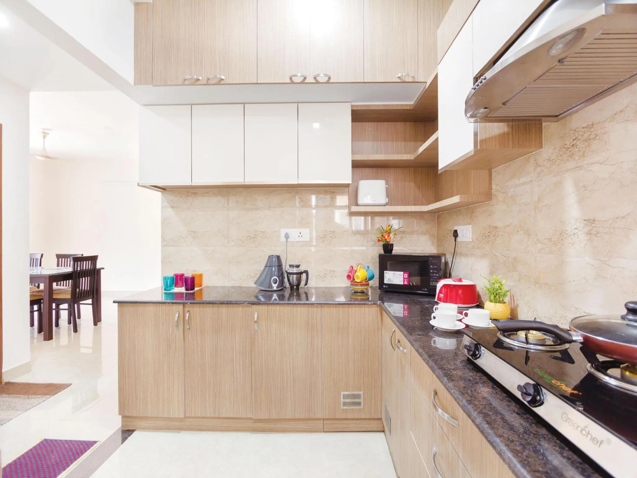 Kitchen or kitchenette in Kolam Serviced Apartments - Adyar.