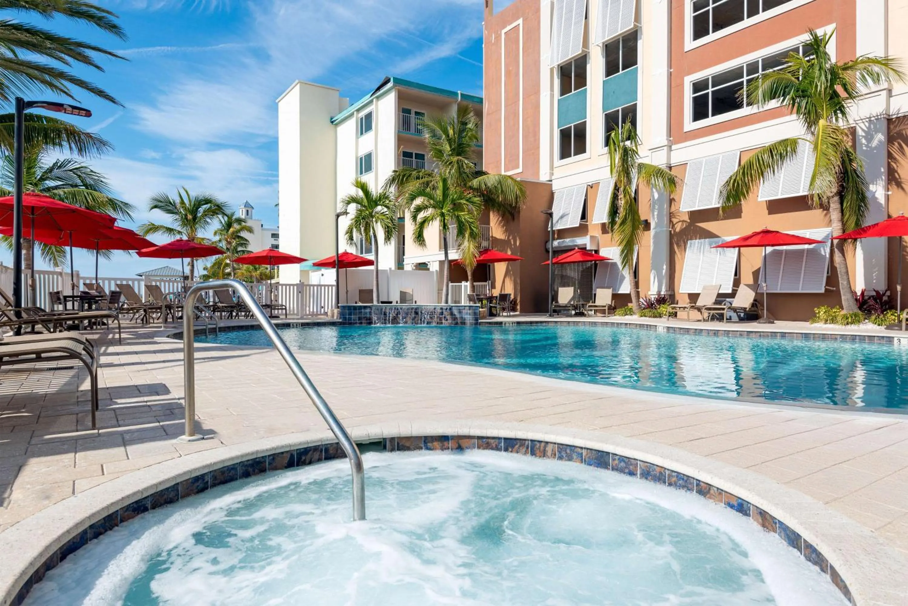 Pool view in Hampton Inn and Suites Clearwater Beach