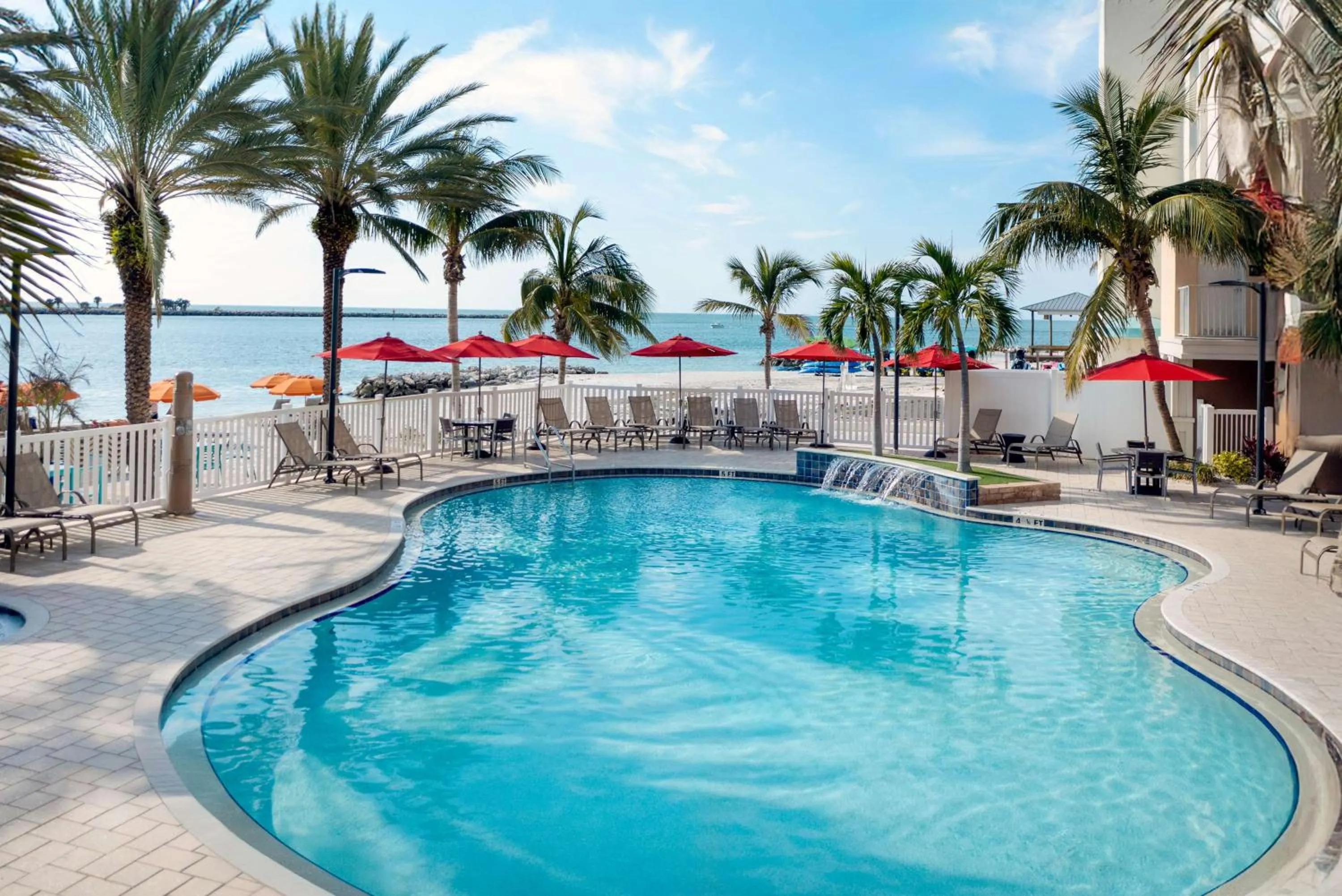 Pool view in Hampton Inn and Suites Clearwater Beach