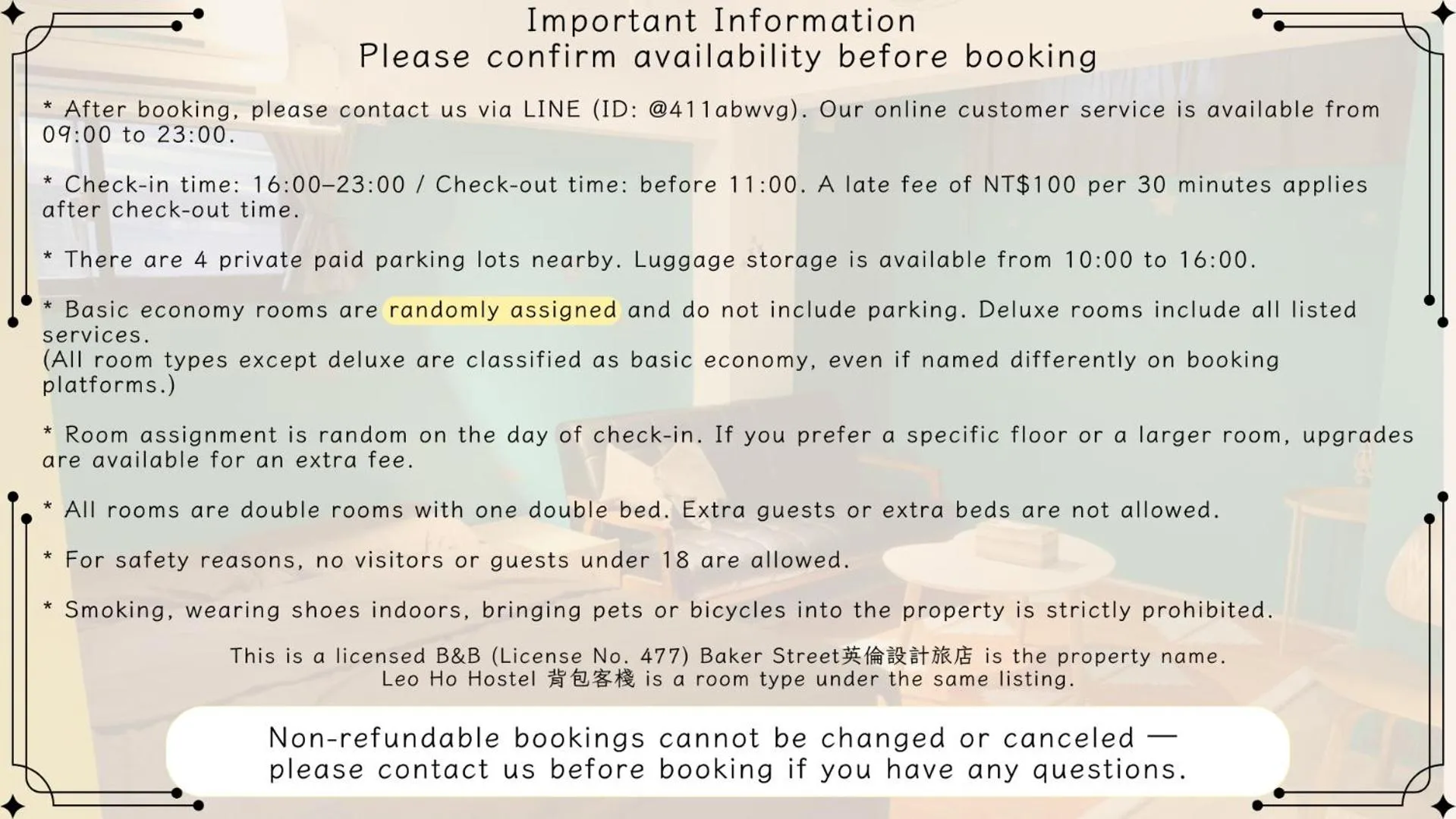 Property building in Leo Ho Hostel