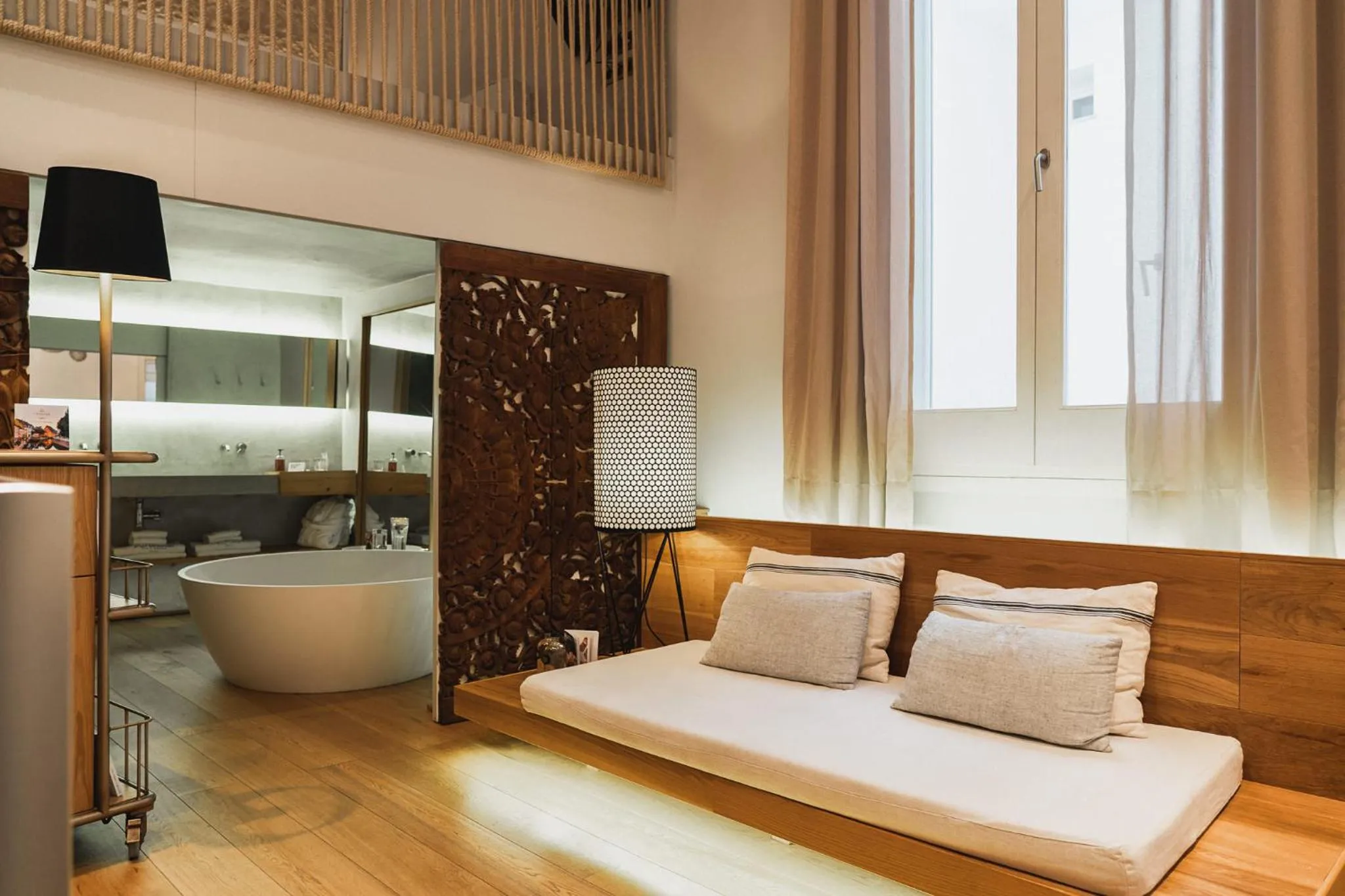 Bathroom, Bed in Purohotel Palma