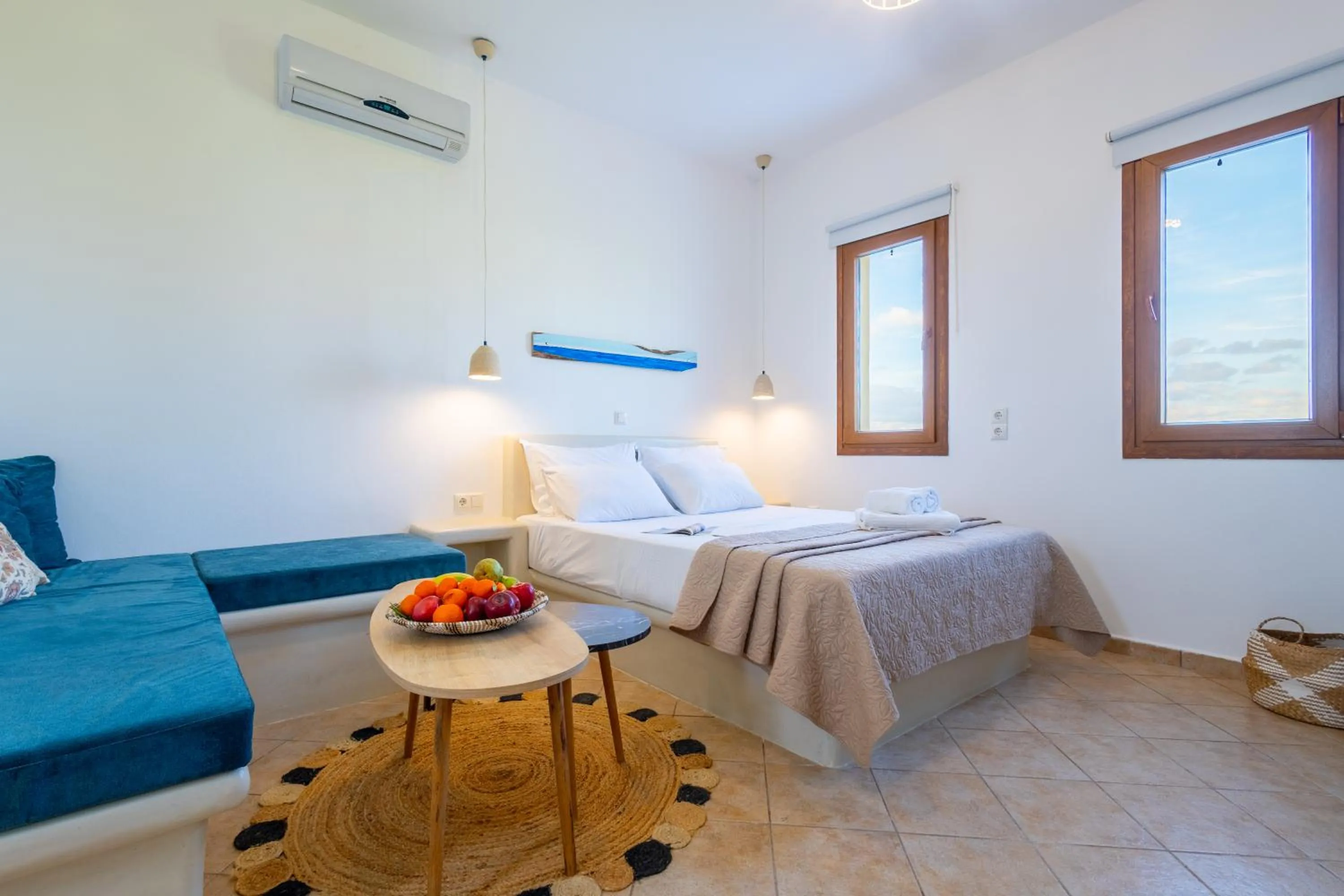 Bedroom, Bed in Villa Kastraki