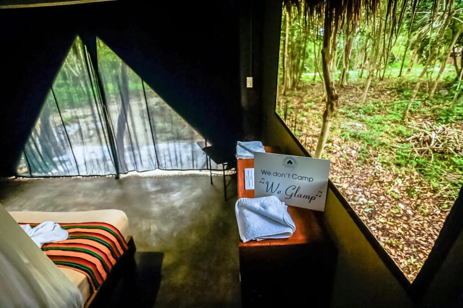 Bed in Akumal Natura Glamping