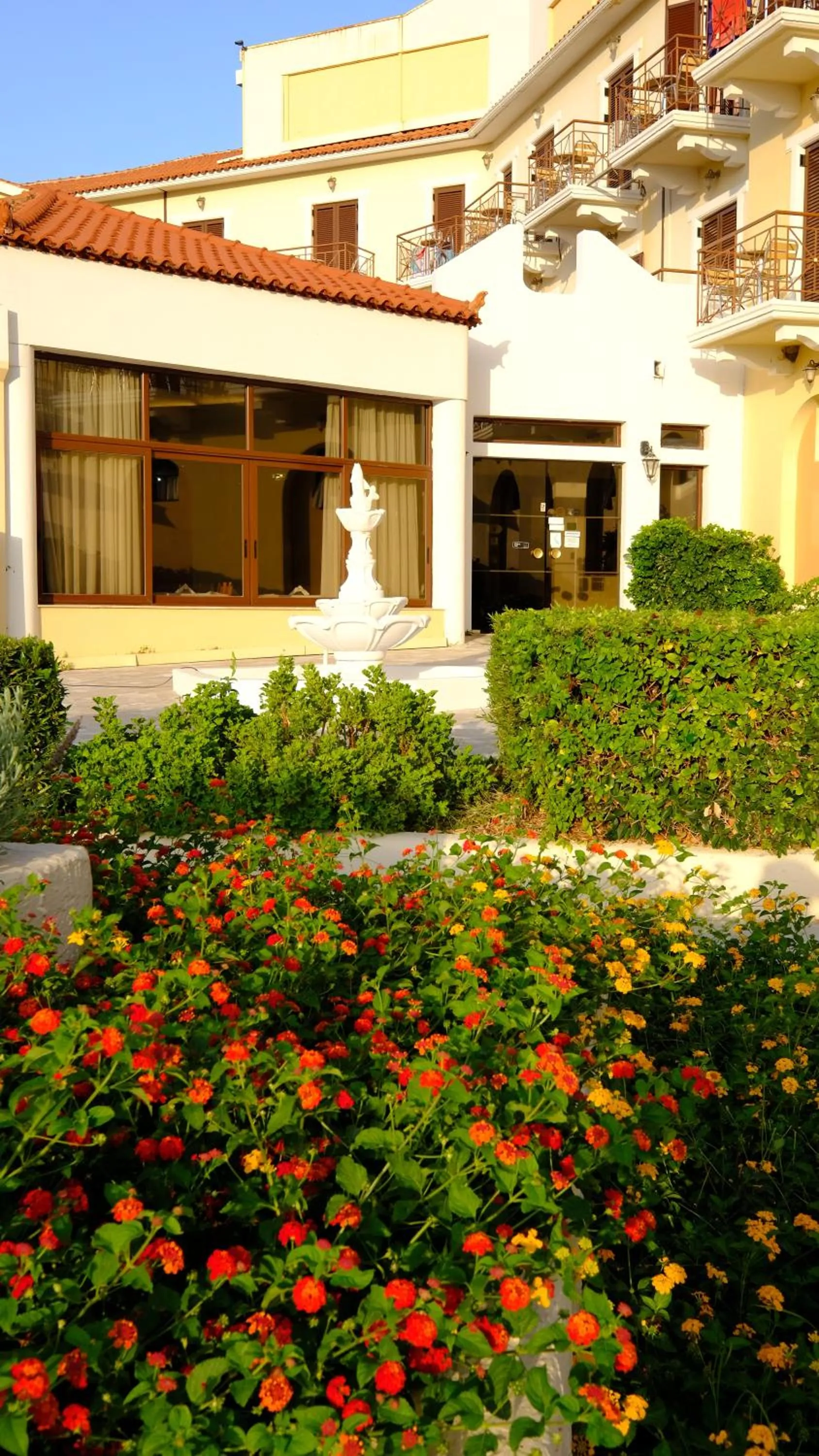Facade/entrance in Karavados Beach Hotel