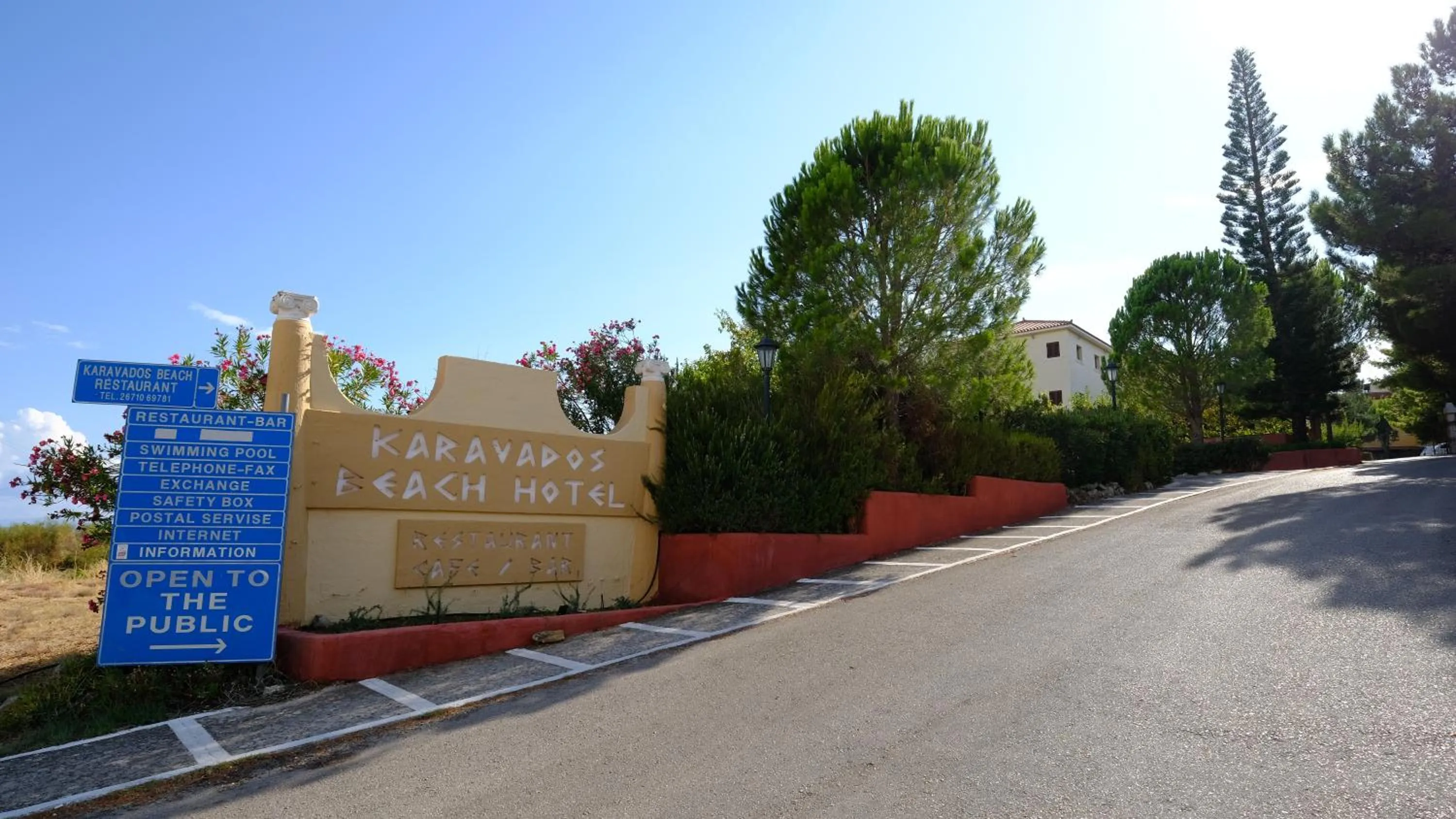 Facade/entrance in Karavados Beach Hotel