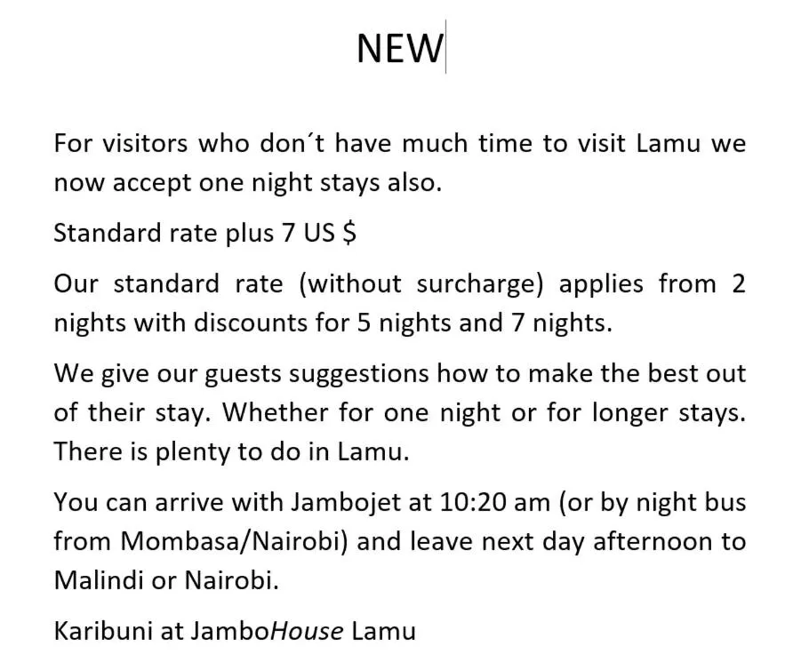 JamboHouse Lamu