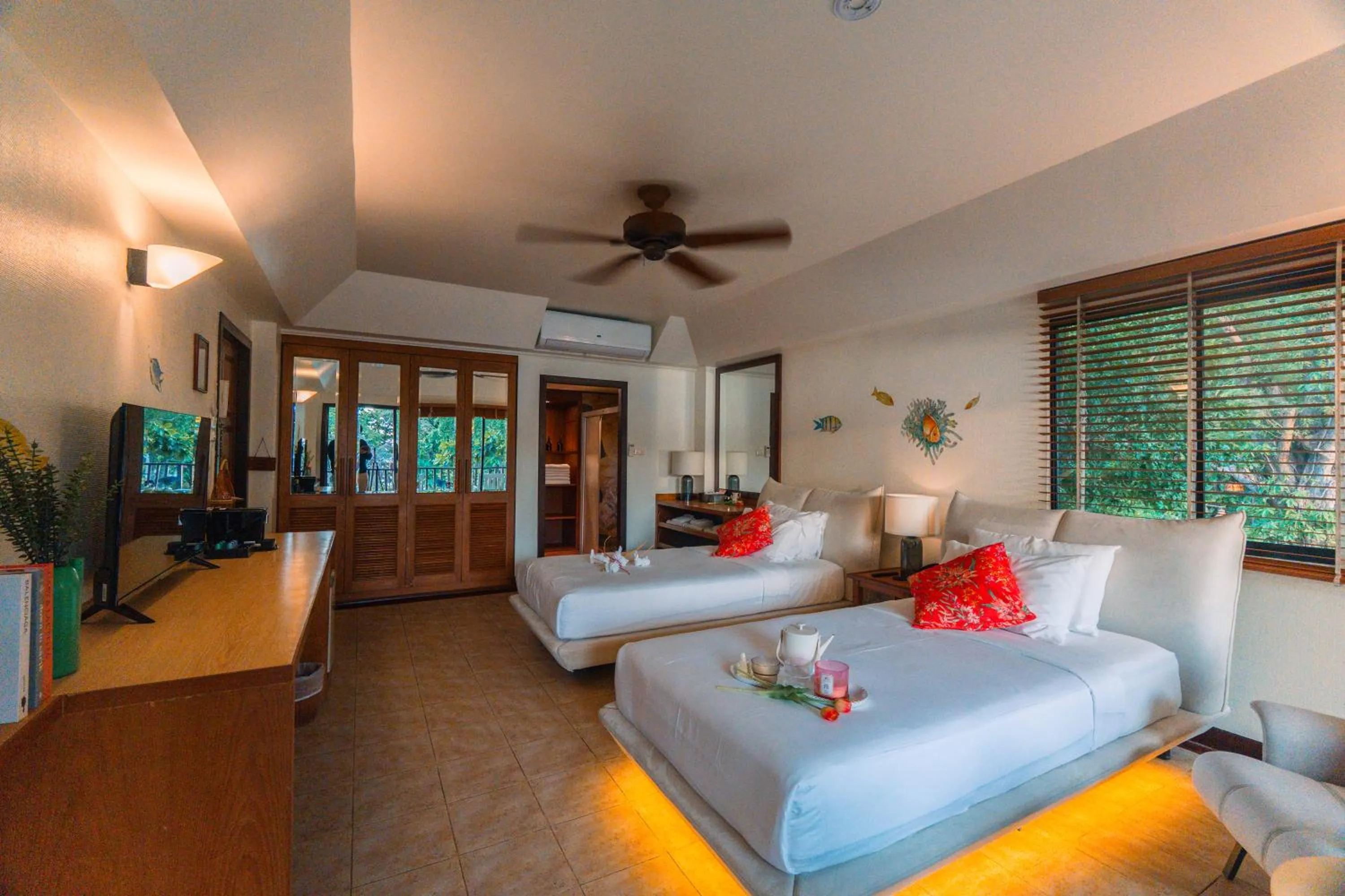 Bed in Birds and Bees Resort