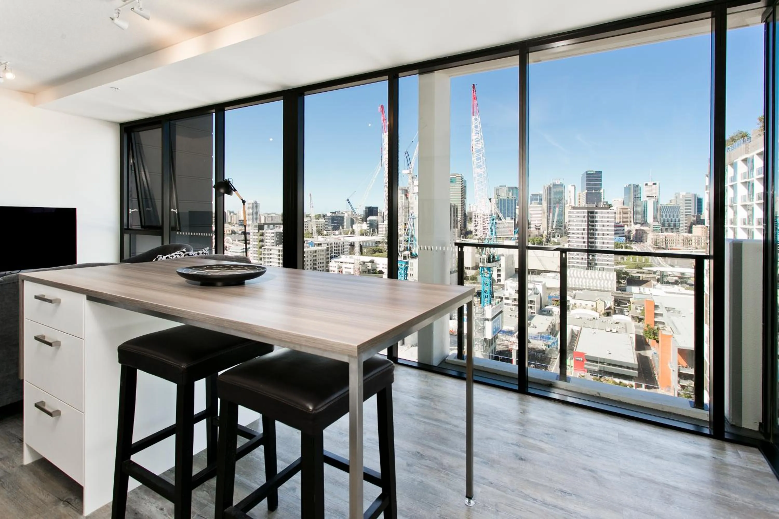 Seating area in Soda Apartments by CLLIX