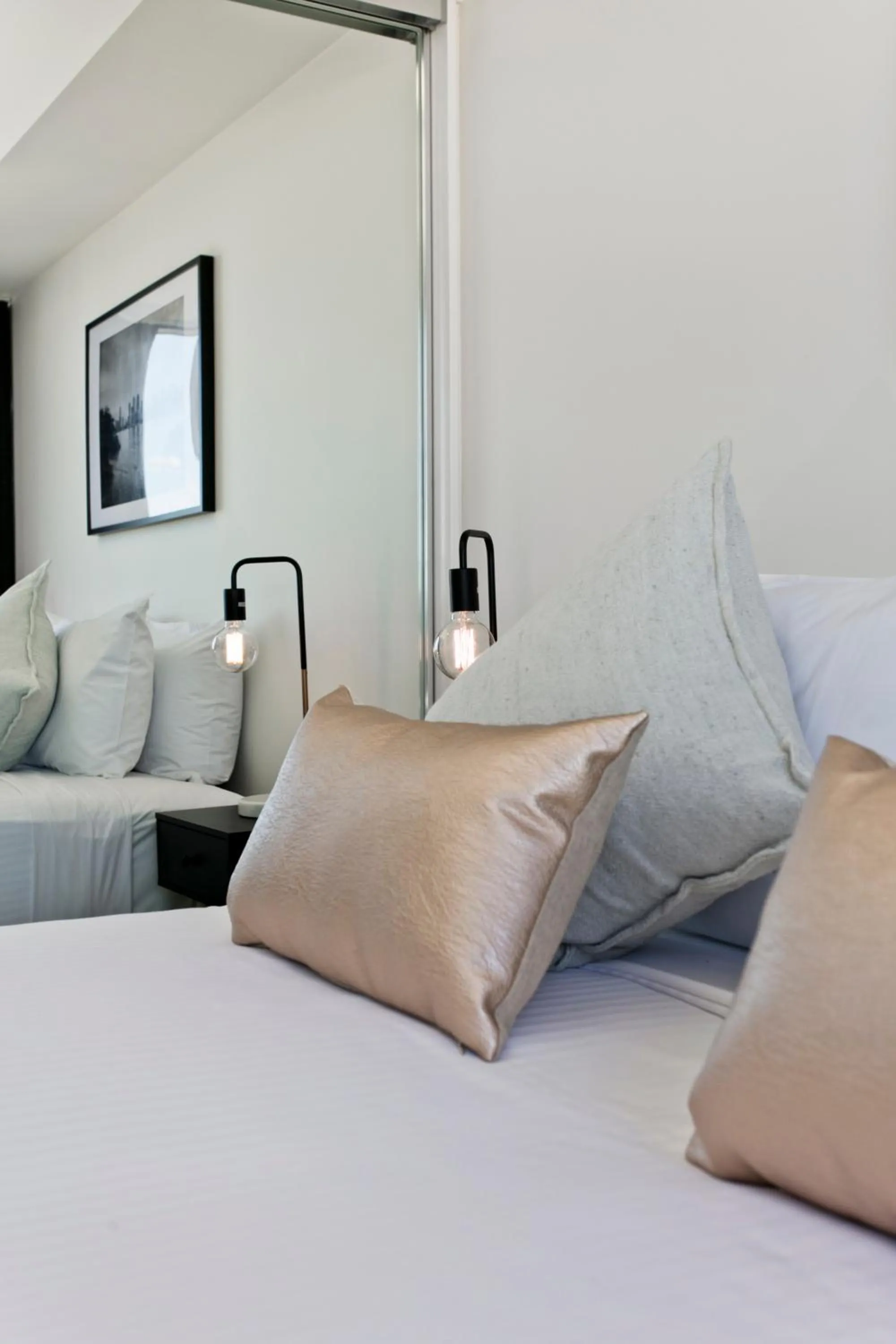 Bed in Soda Apartments by CLLIX