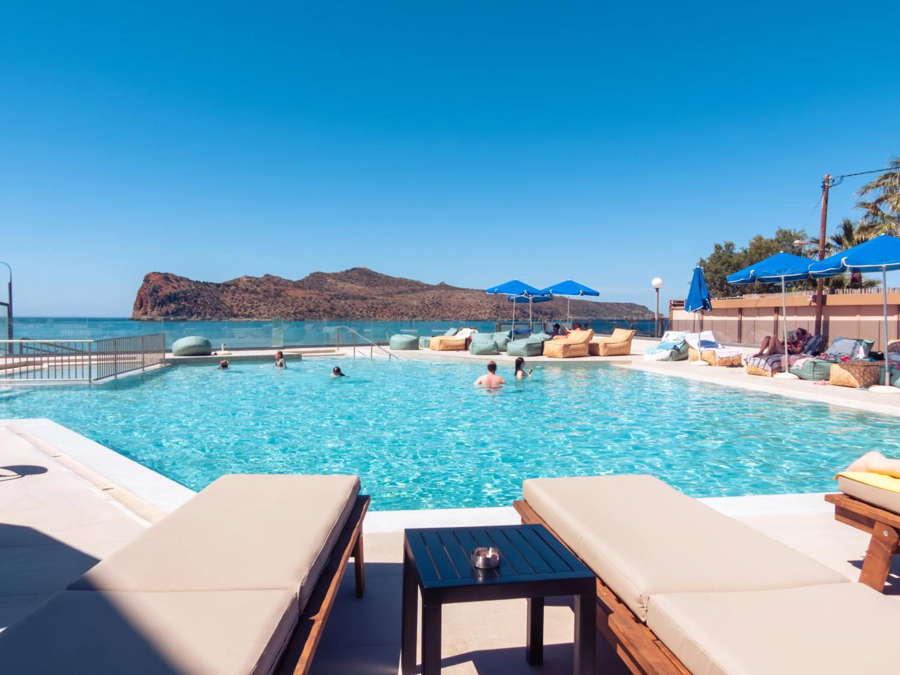 Pool view in Chrispy Beach Resort, Agia Marina