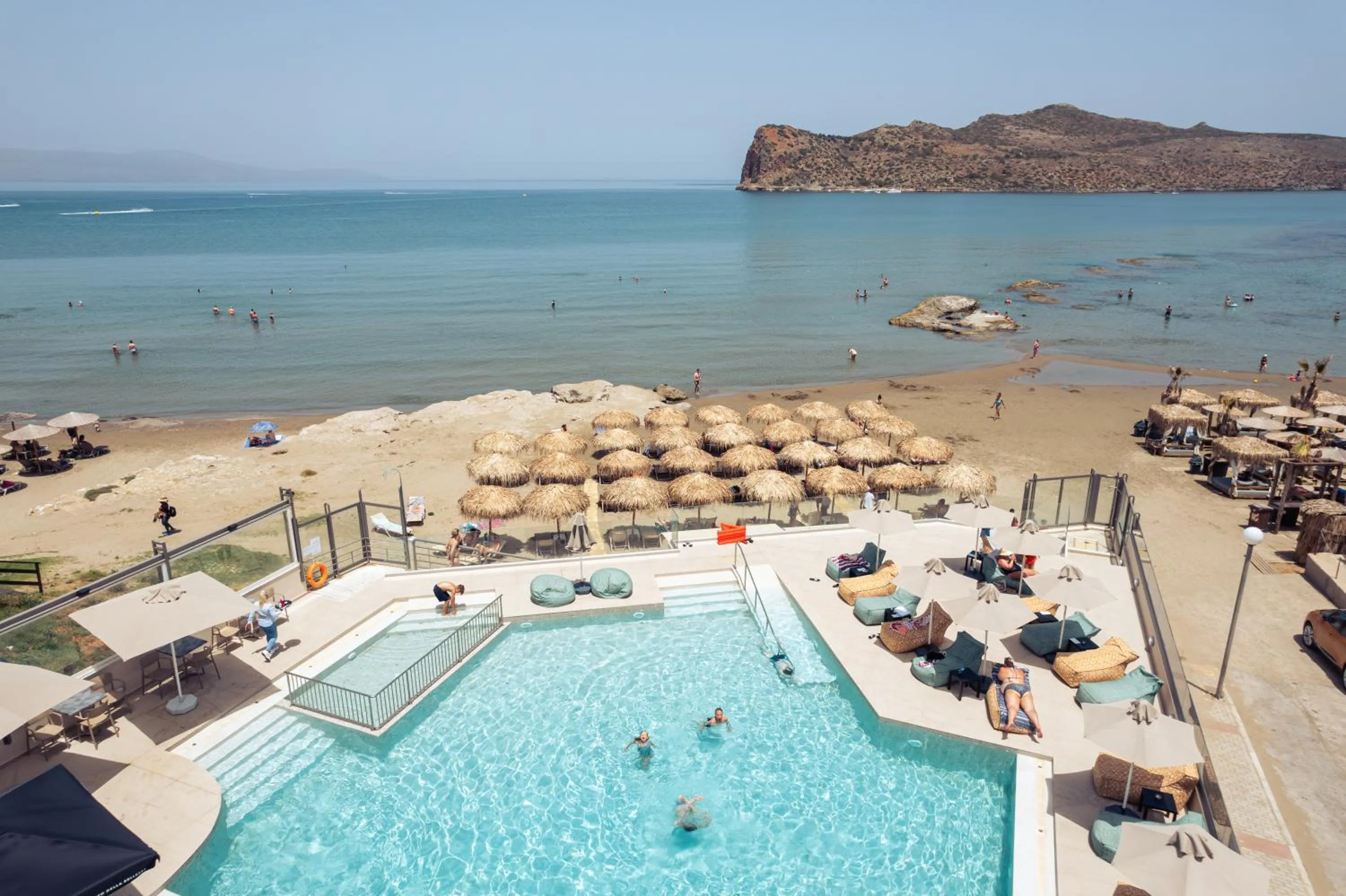 Pool view in Chrispy Beach Resort, Agia Marina