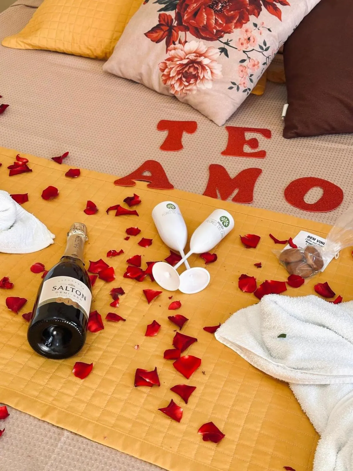 Bed in Pousada Flores do Campo