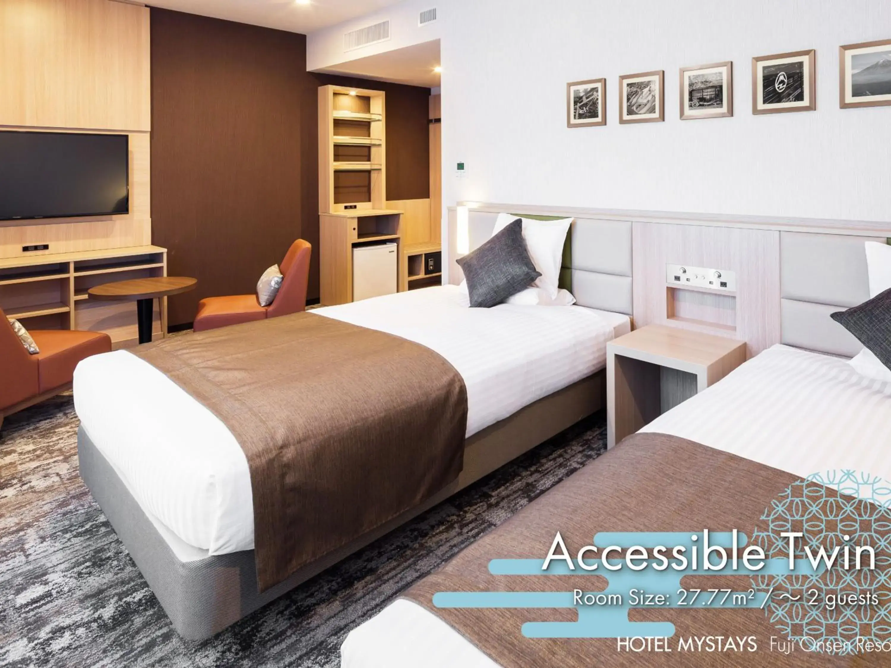 Twin Room - single occupancy - Disability Access - Ground floor in HOTEL MYSTAYS Fuji Onsen Resort Twin Room - single occupancy - Disability Access - Ground floor in HOTEL MYSTAYS Fuji Onsen Resort