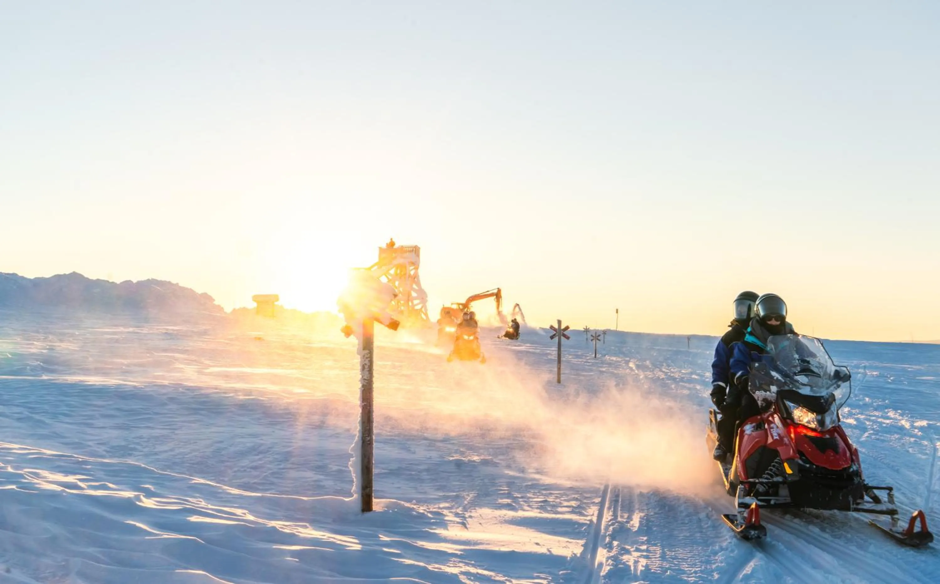 People in Northern Lights Village Saariselkä