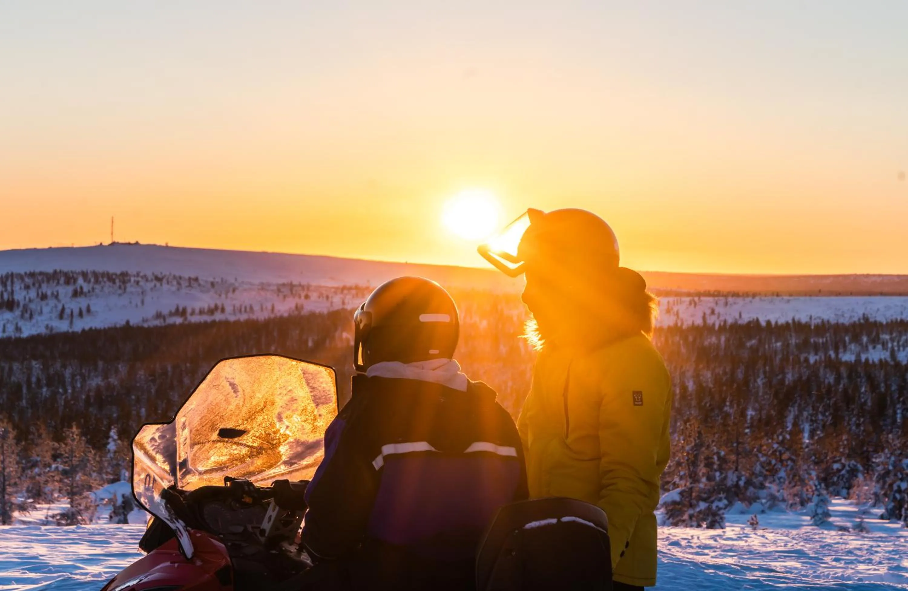 People in Northern Lights Village Saariselkä