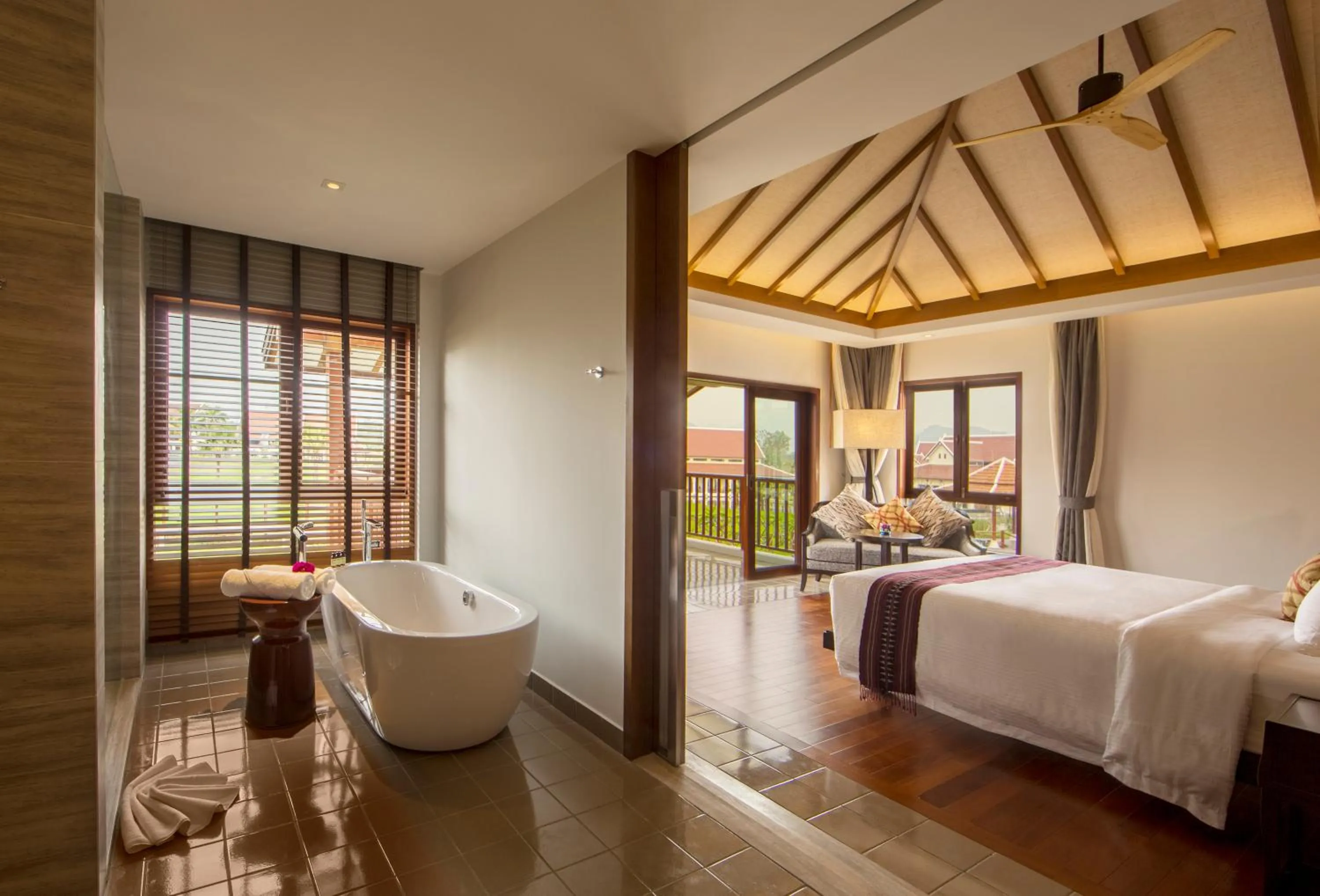 Bathroom, Bed in Pullman Luang Prabang