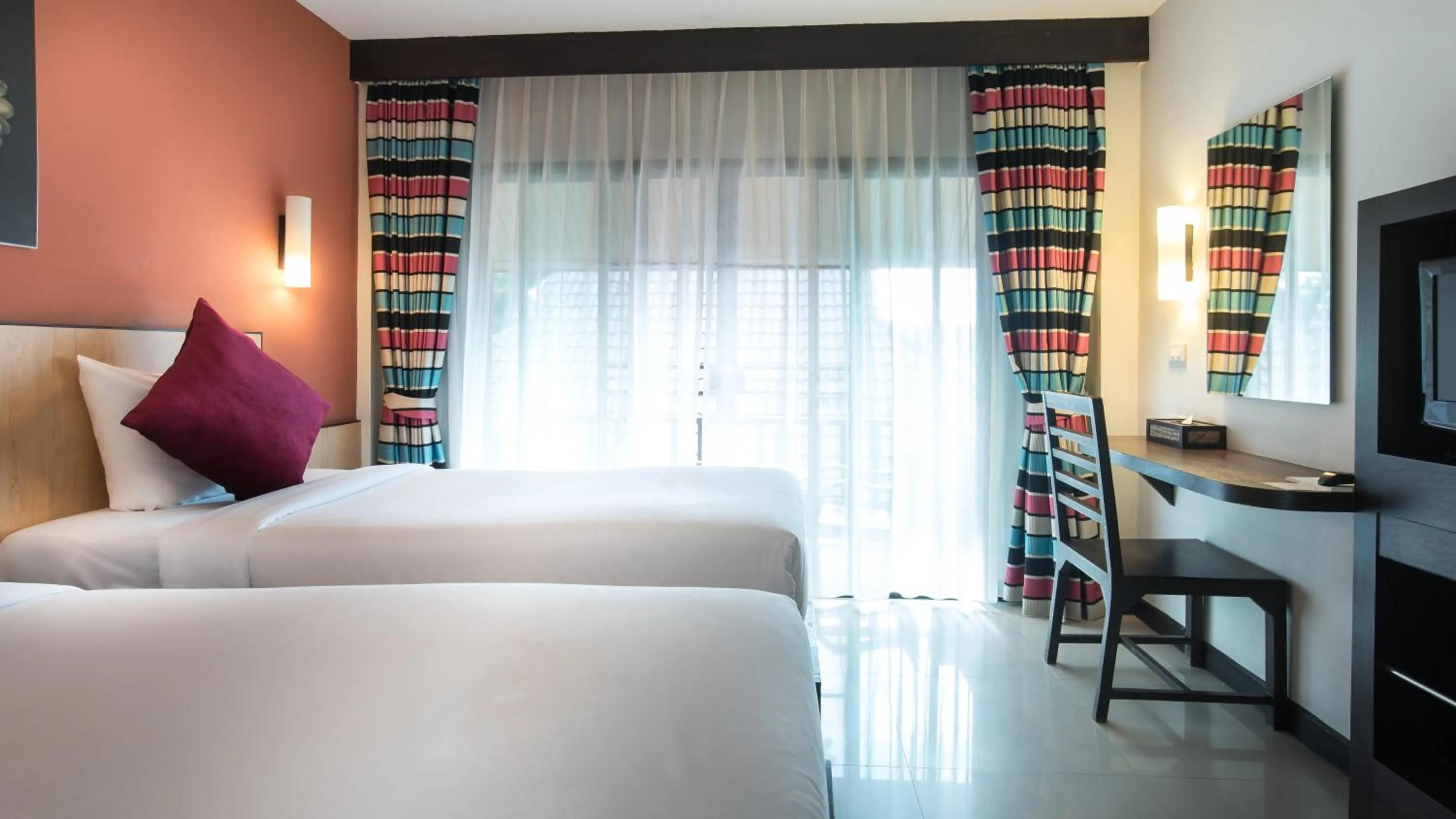 Photo of the whole room, Bed in Chiangkhong Teak Garden Riverfront Onsen Hotel- SHA Extra Plus