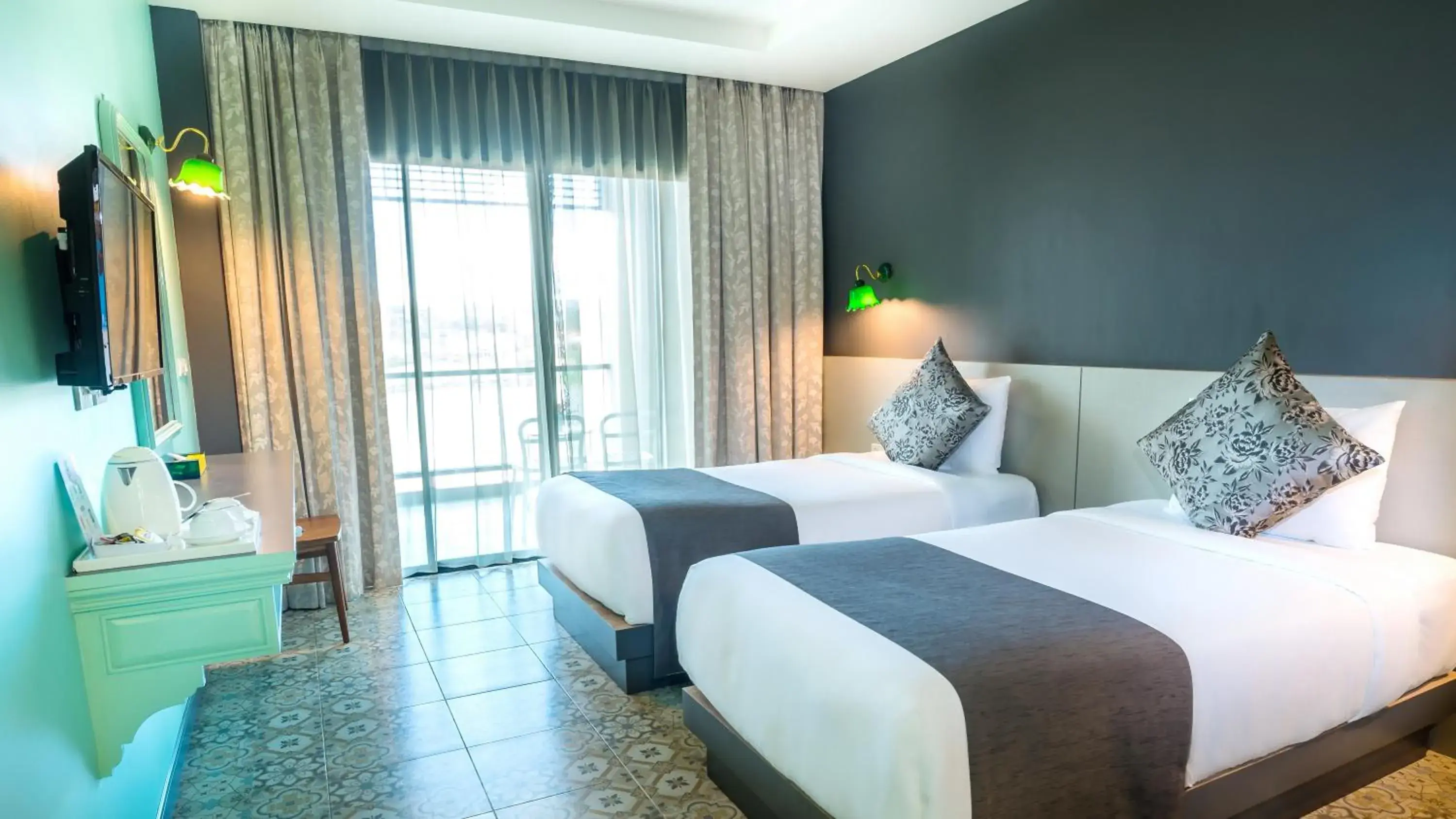 Deluxe Twin River View in Chiangkhong Teak Garden Riverfront Onsen Hotel- SHA Extra Plus Deluxe Twin River View in Chiangkhong Teak Garden Riverfront Onsen Hotel- SHA Extra Plus