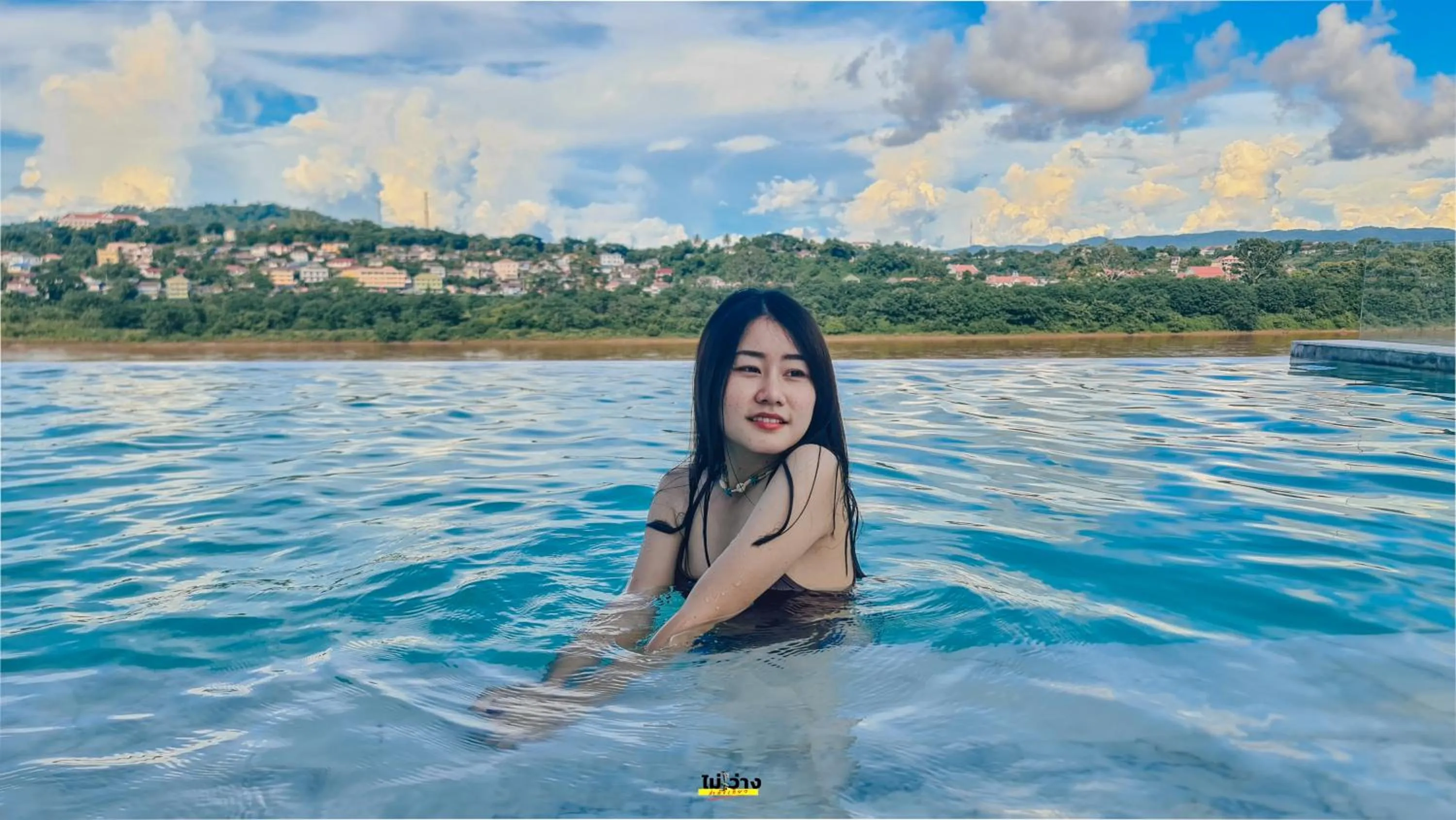 Swimming pool in Chiangkhong Teak Garden Riverfront Onsen Hotel- SHA Extra Plus