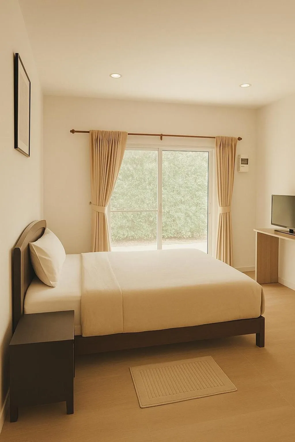 Bed in Pakmeng Beach Resort