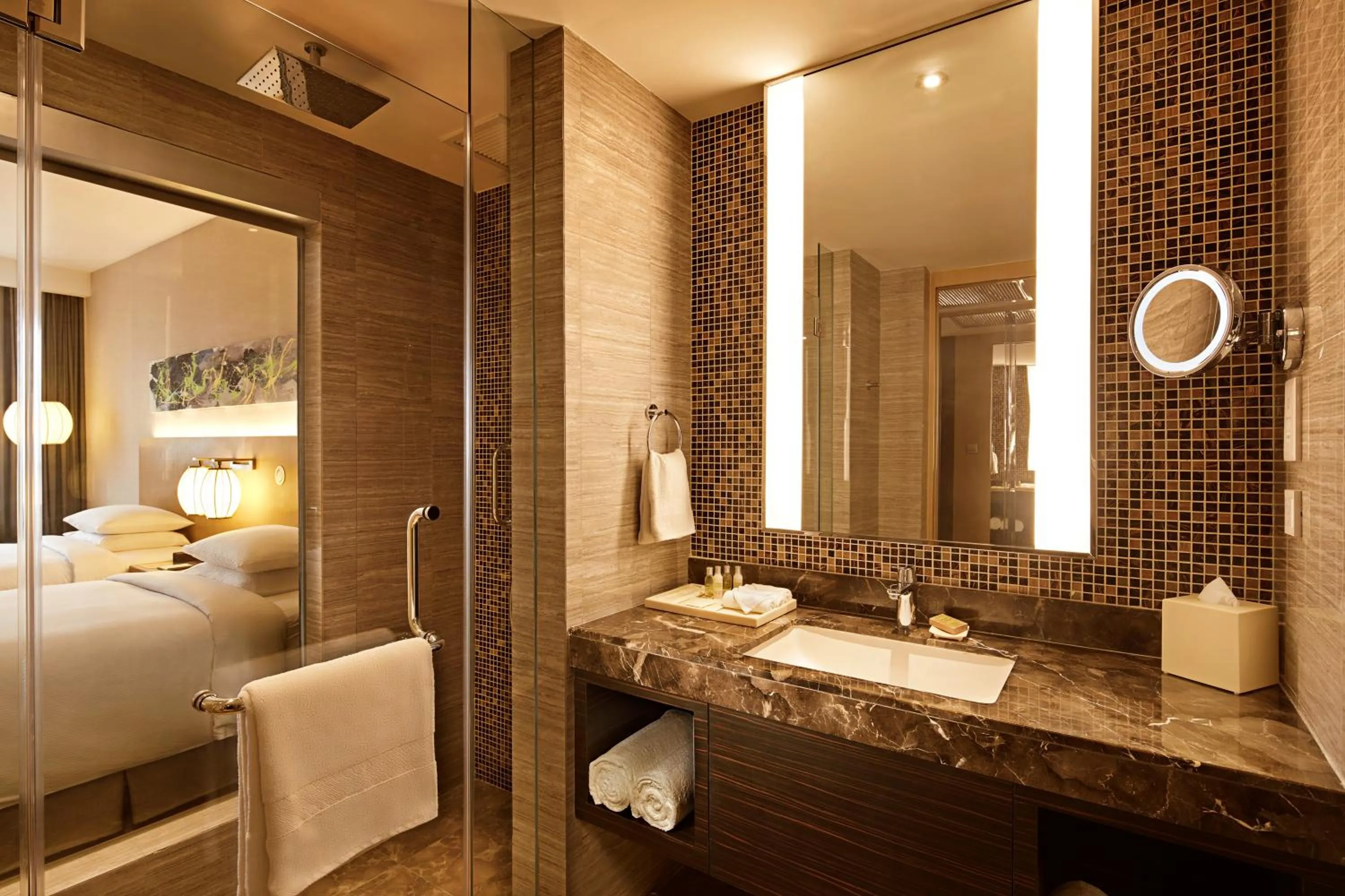 Bathroom, Bed in DoubleTree by Hilton Melaka