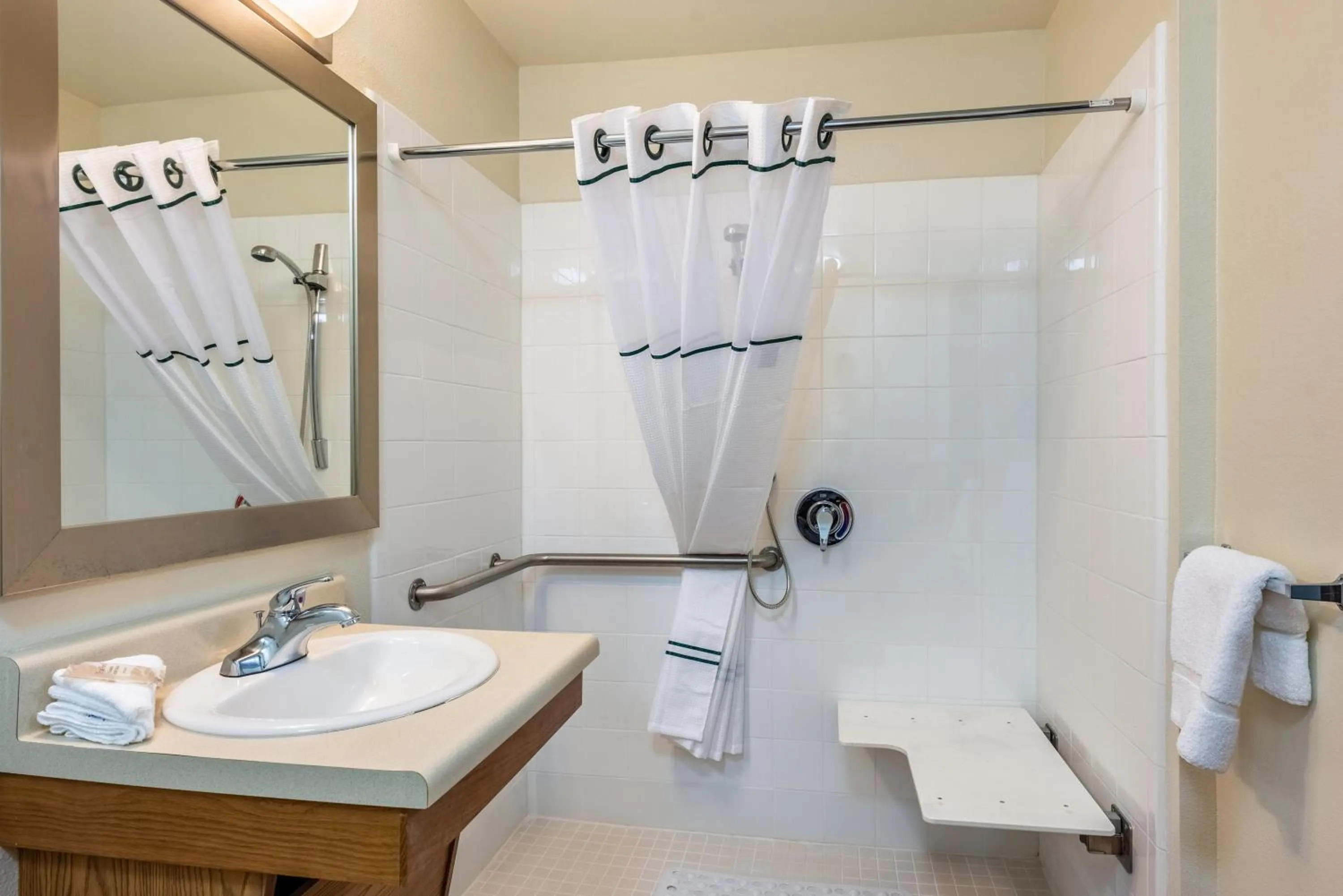 Bathroom in HomeTowne Studios by Red Roof Columbus