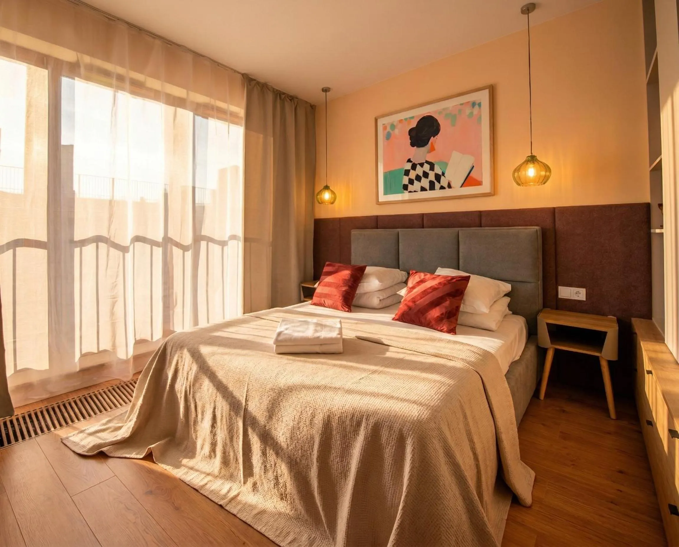 Bedroom, Bed in City Lights Apartments