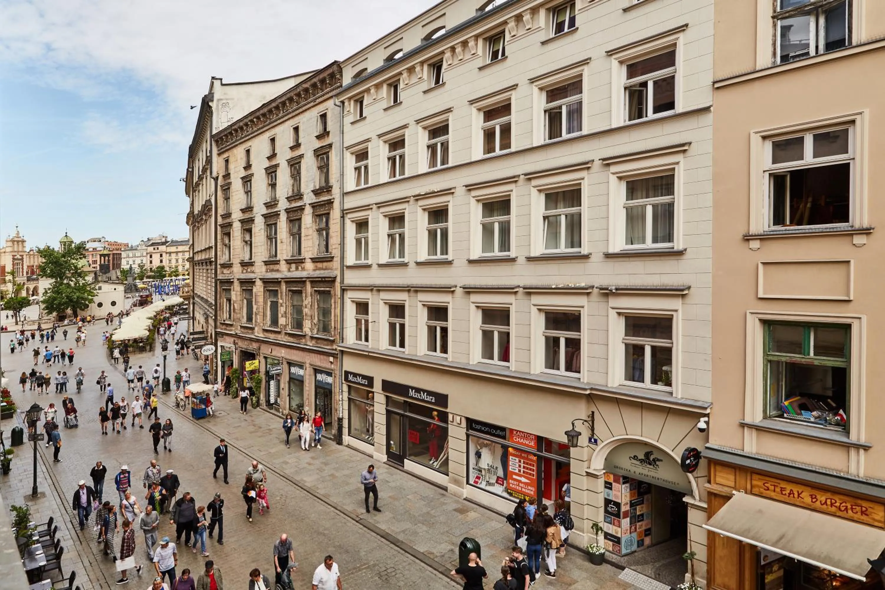 City view in Krakow For You Main Square Apartments