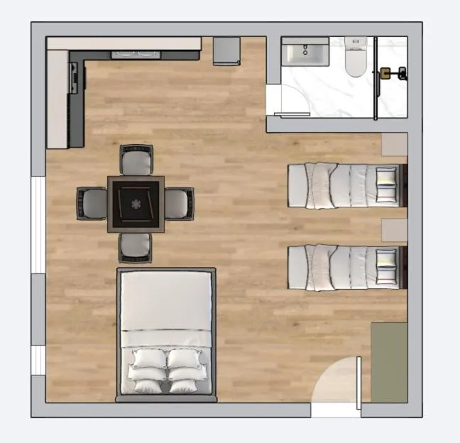 Bed in Aparthotel Metropol