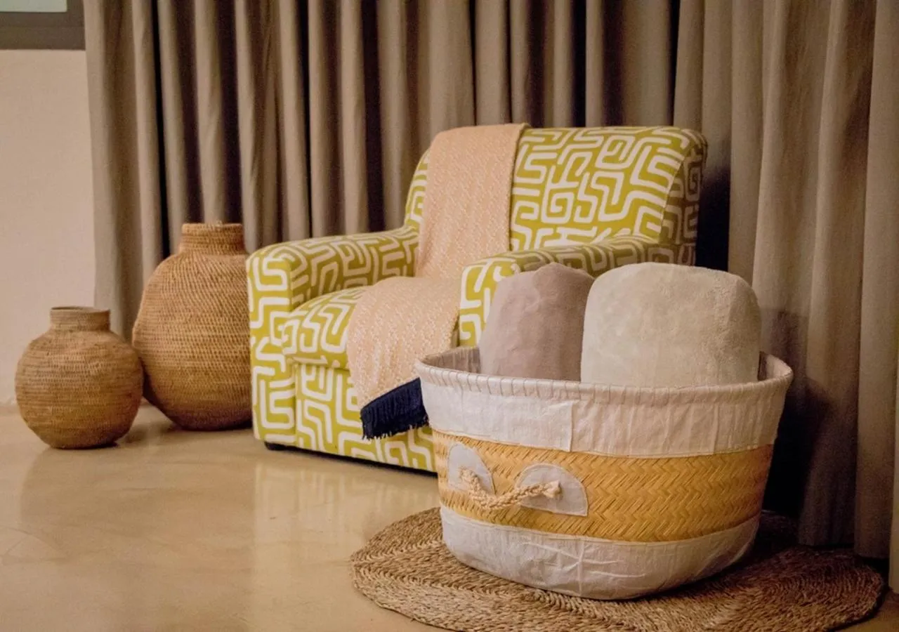 Decorative detail, Bed in African Safari Lodge