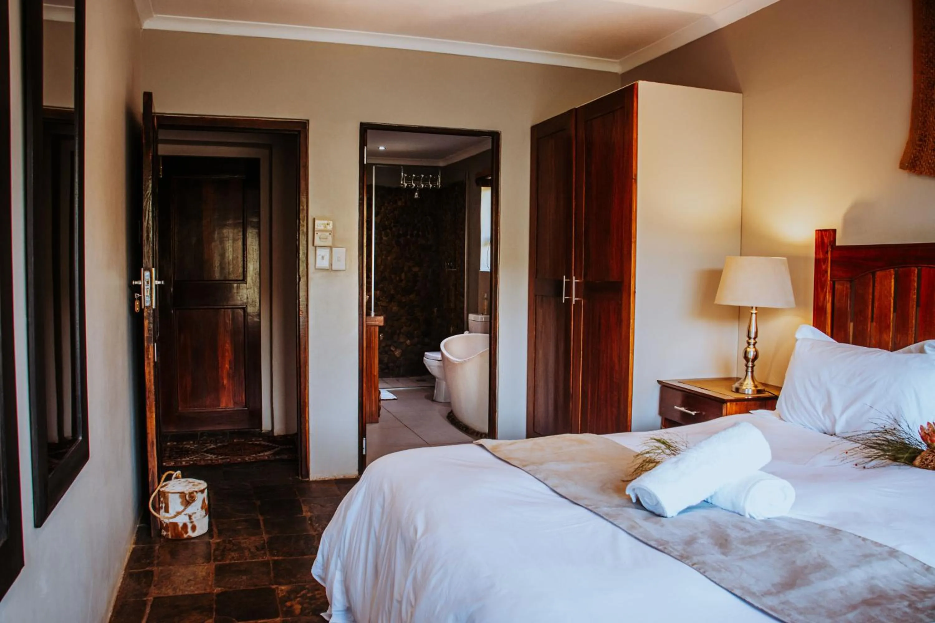 Bedroom, Bed in African Safari Lodge