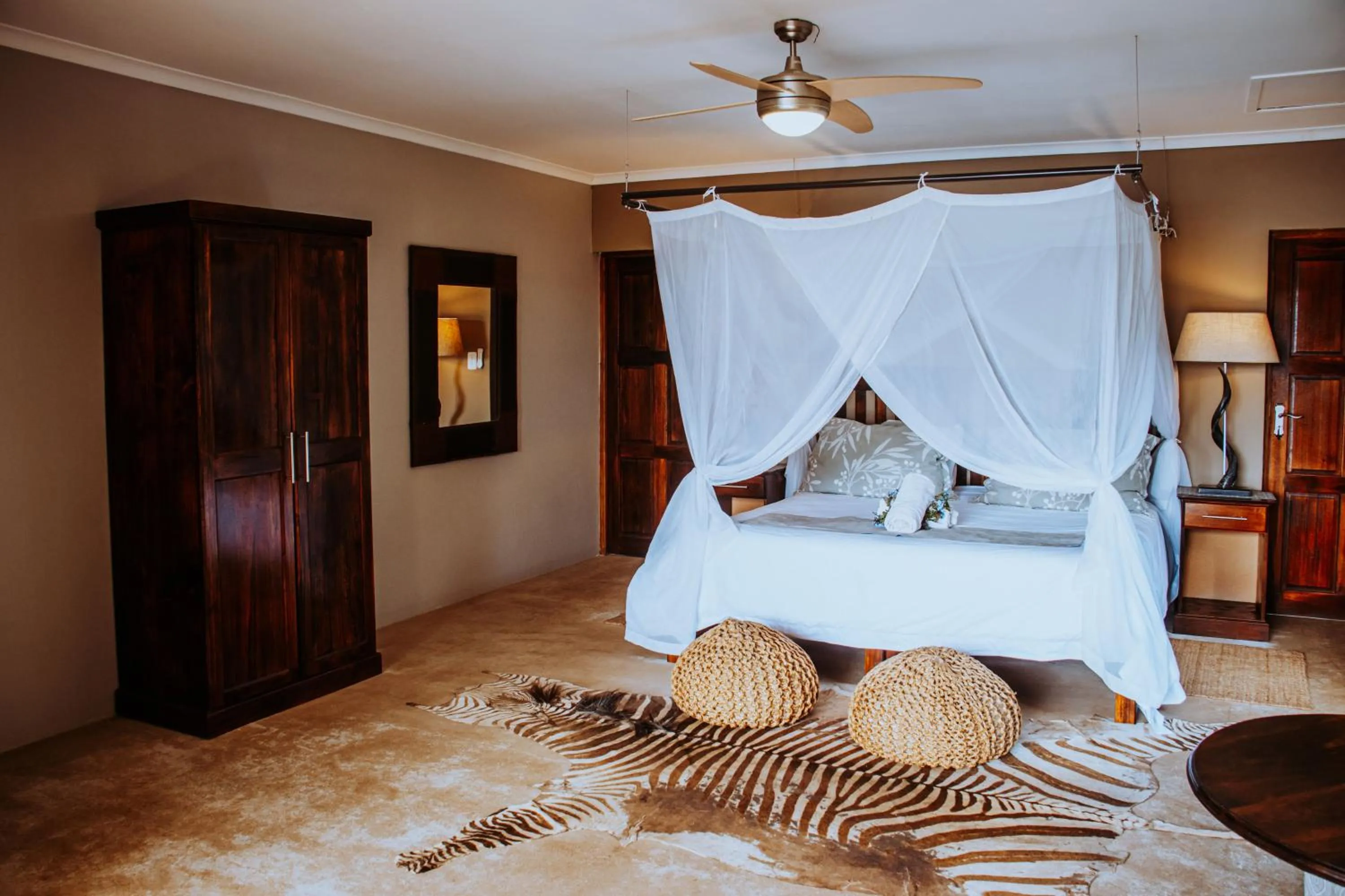 Bedroom, Bed in African Safari Lodge