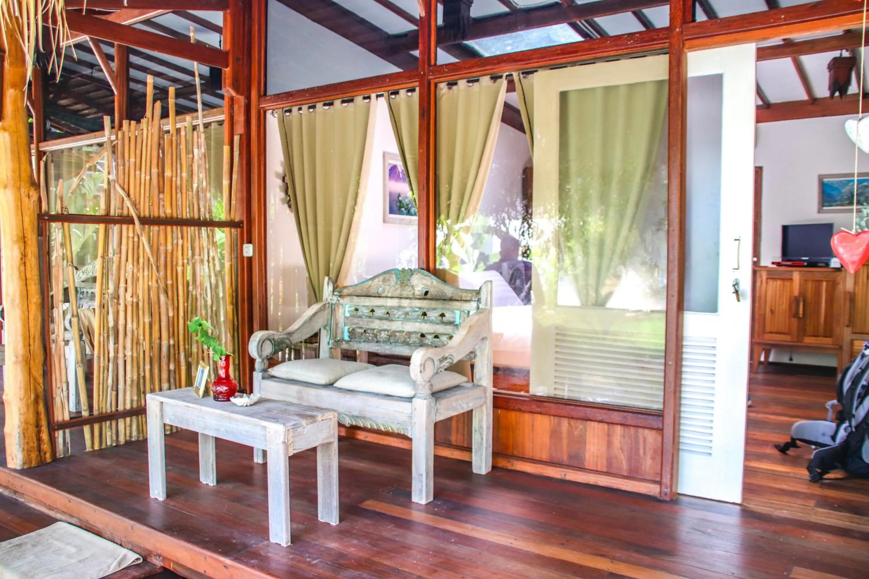 Balcony/Terrace in Serene Beach Villa