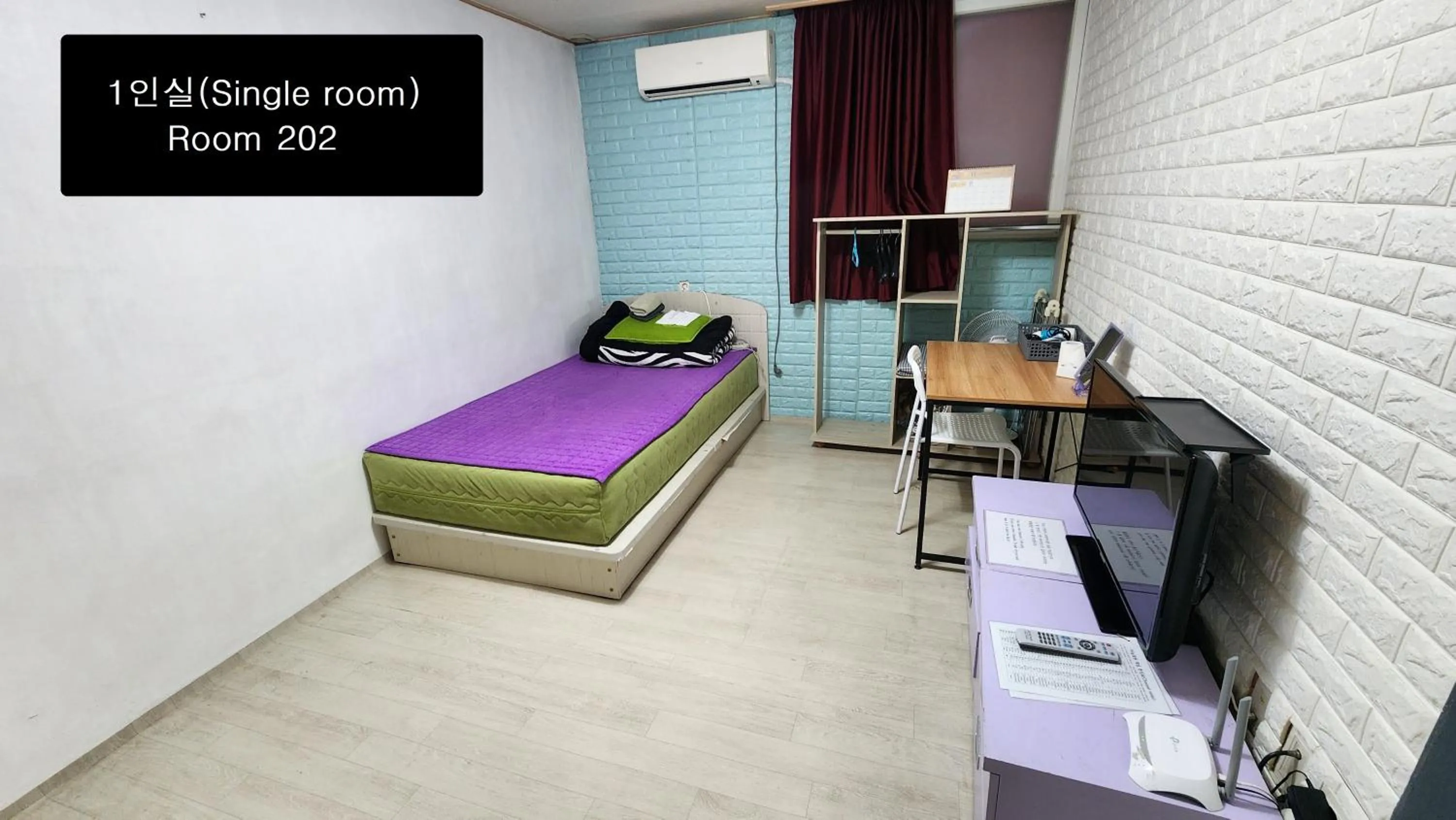 Bed in Daejeon Guesthouse Sky Garden