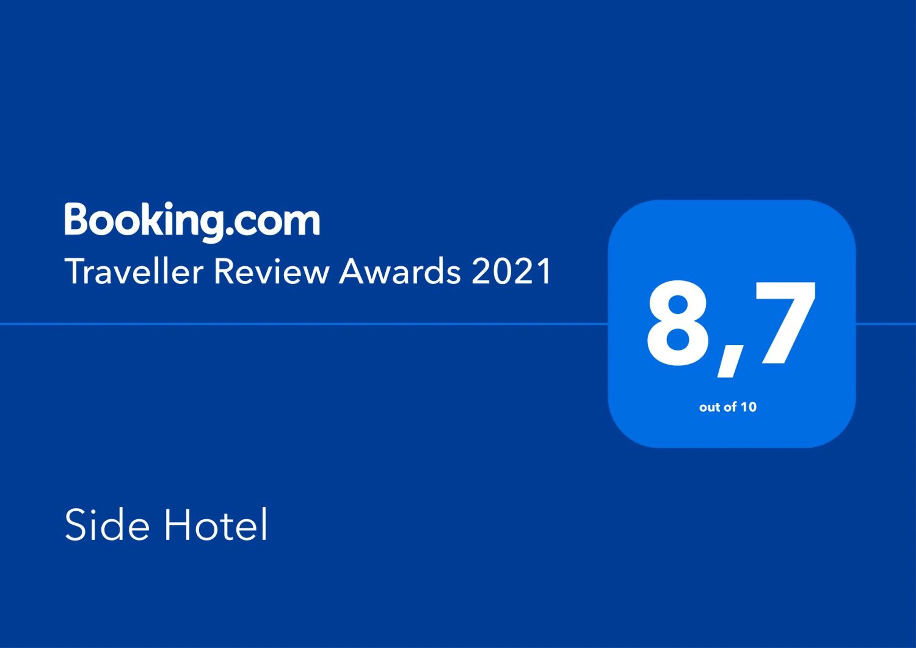 Certificate/Award in Side Hotel